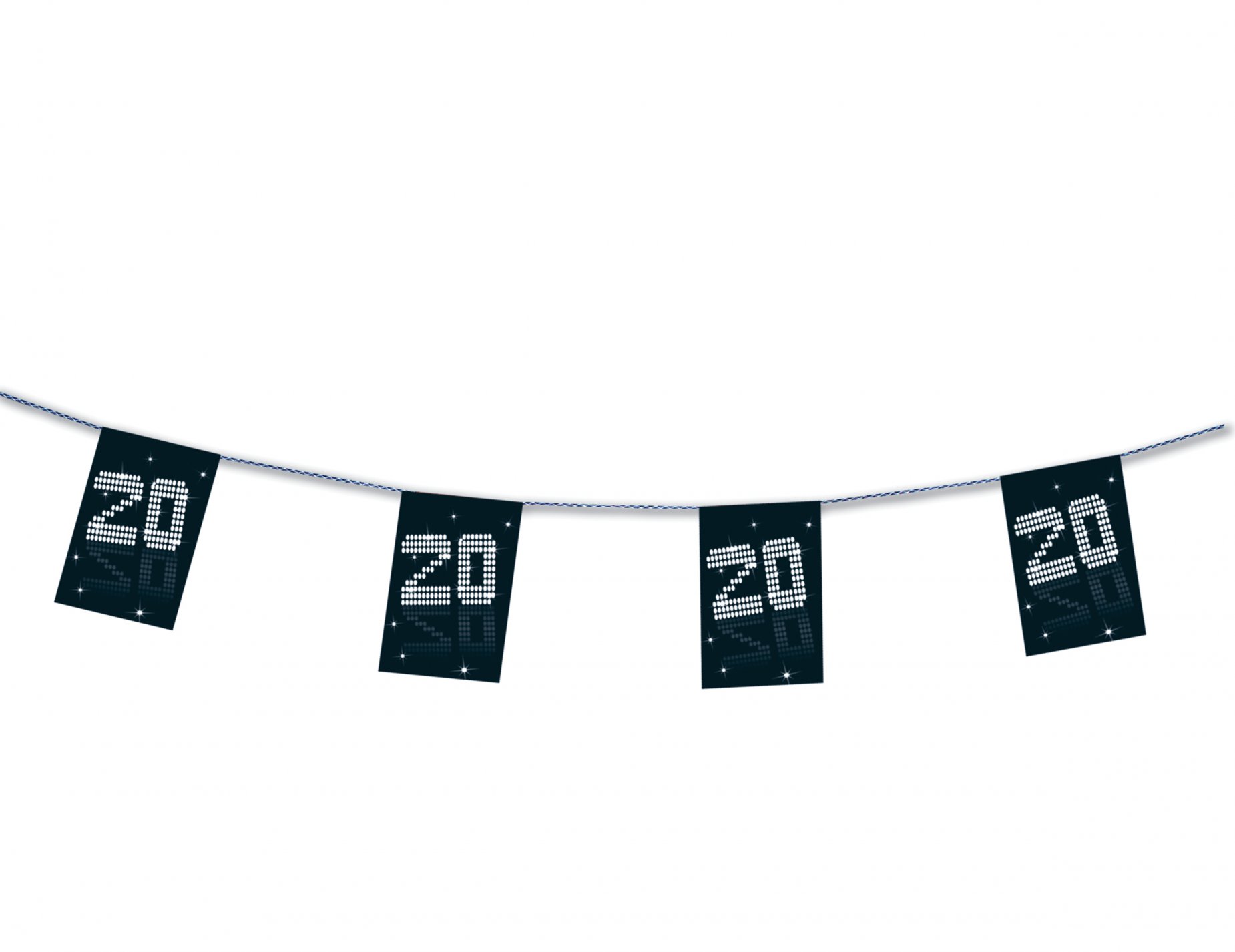 Guirlande papier 20 ans VIP 4 m
