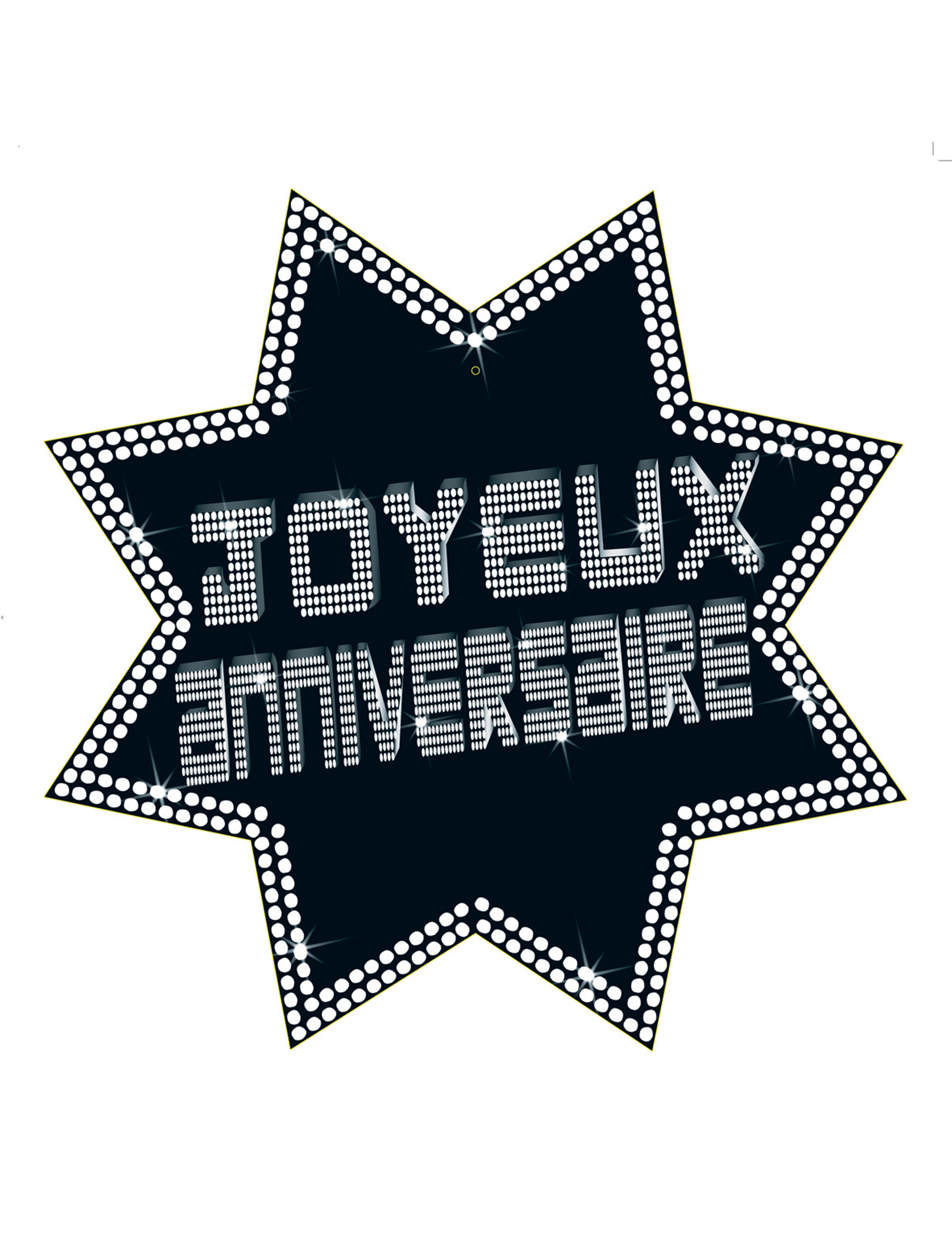 Cut-out étoile joyeux anniversaire VIP 34 x 32 cm