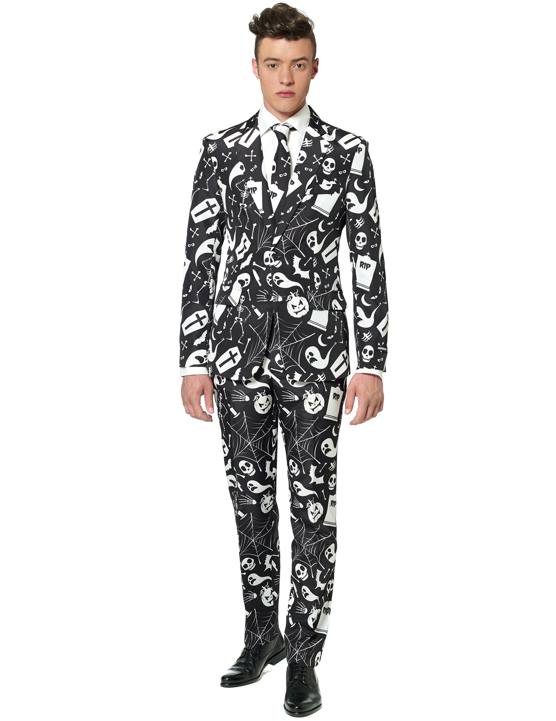 Costume Mr. Icons noir imprimé homme Suitmeister