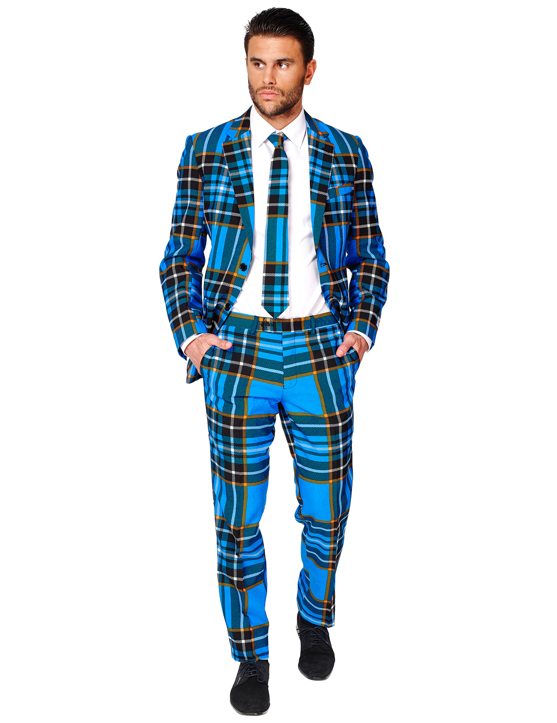 Costume Mr. Tartan bleu écossais homme Opposuits