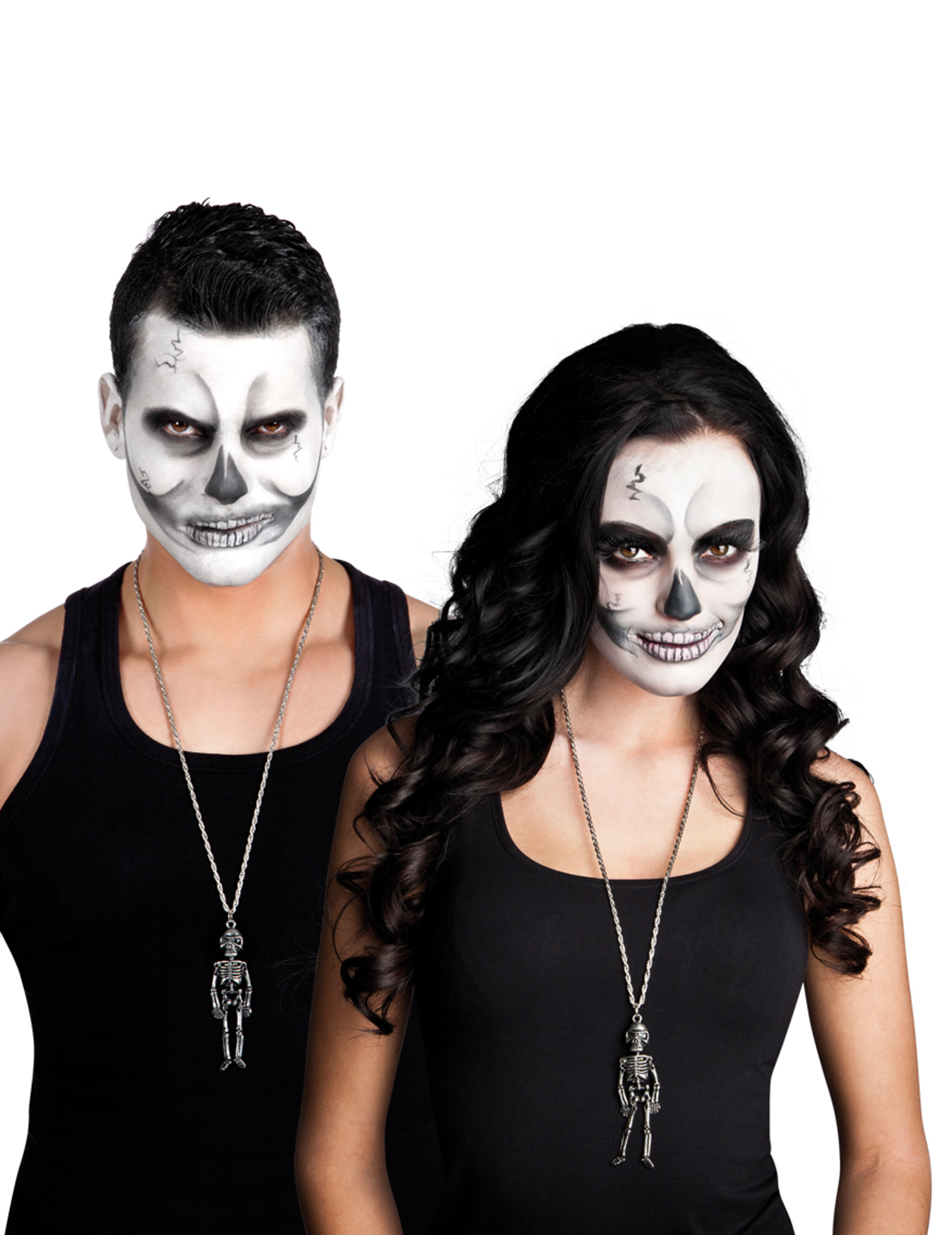 Collier métal squelette adulte Halloween