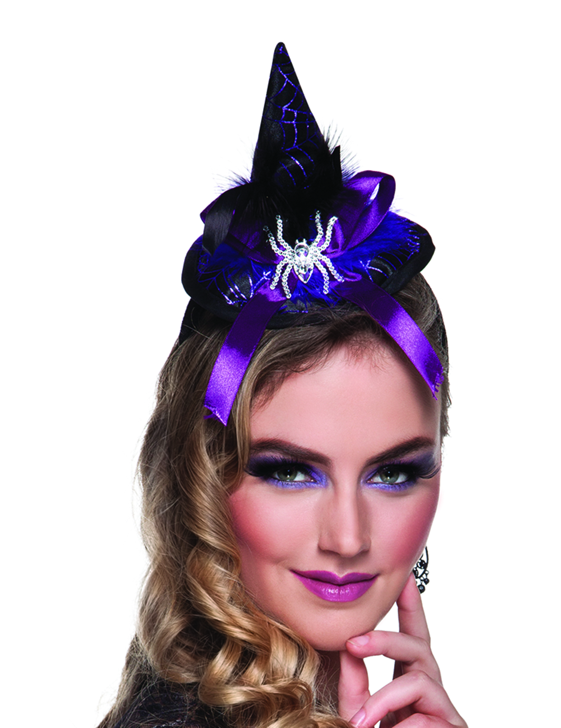 Mini chapeau sorcière araignée femme Halloween