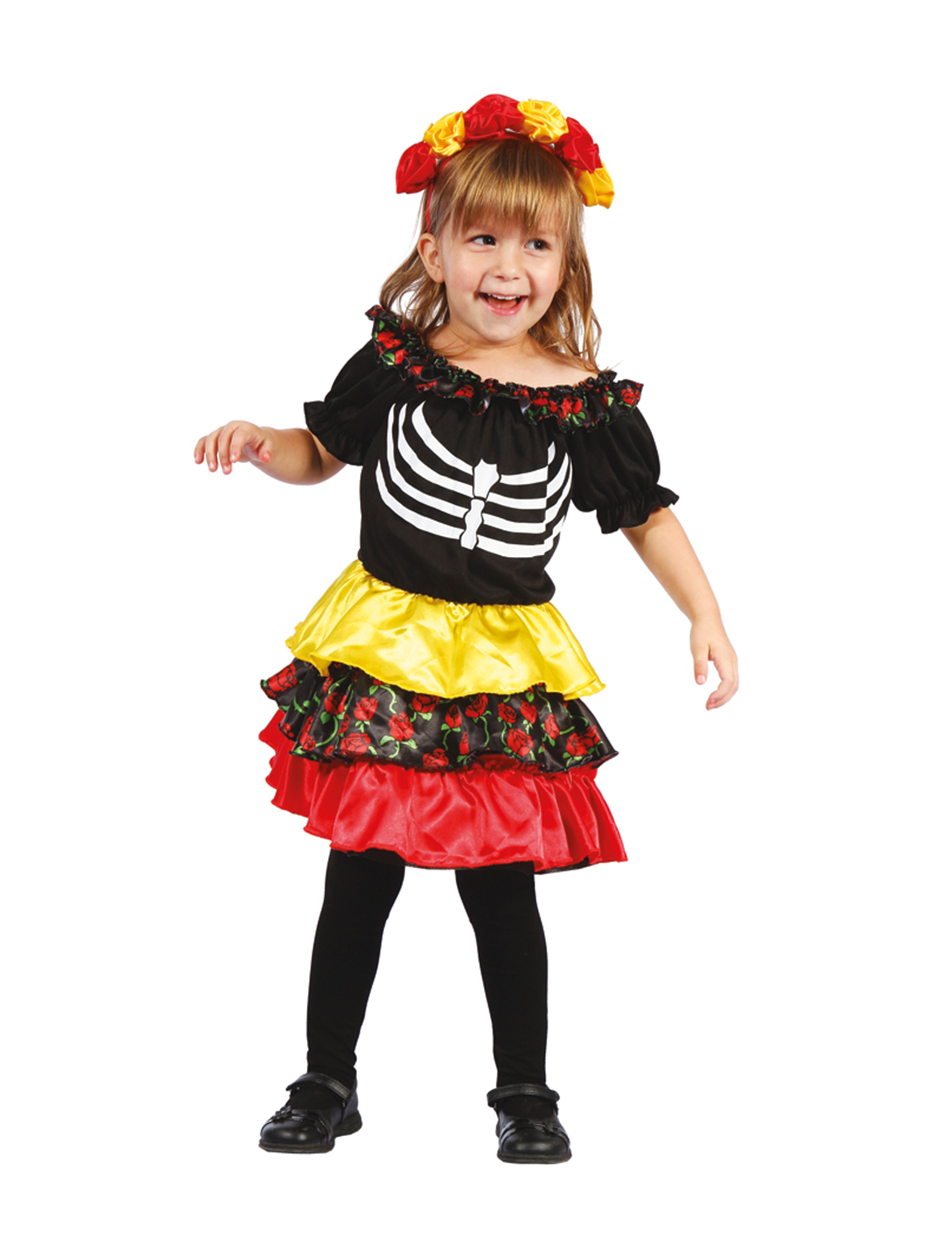 Déguisement squelette colorée fille