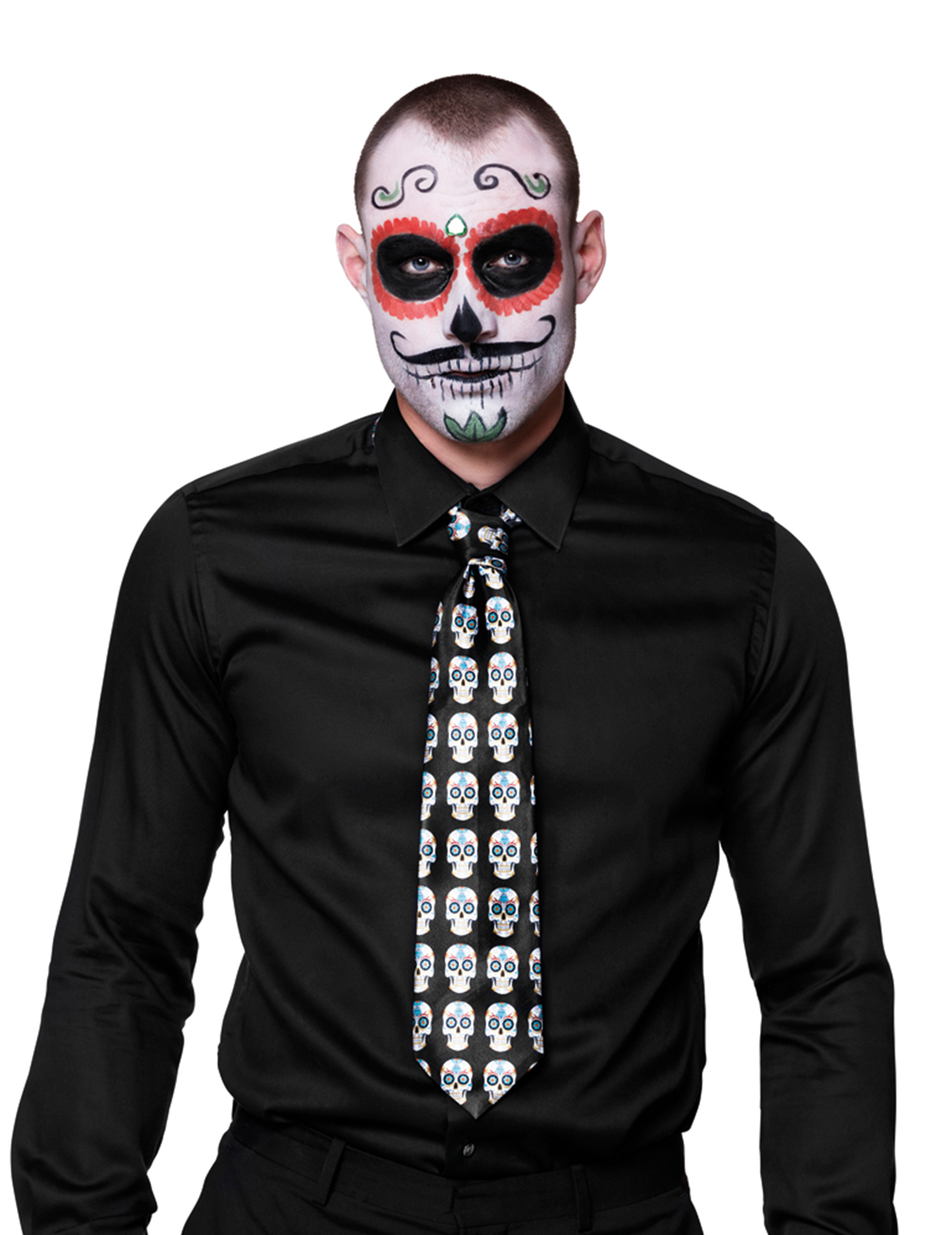 Cravate squelette colorée adulte Dia de los muertos