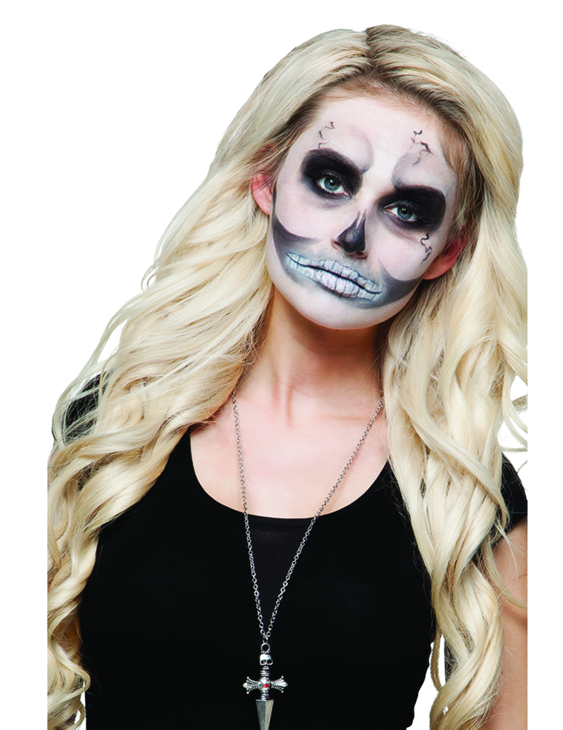 Collier métal pieu squelette adulte Halloween