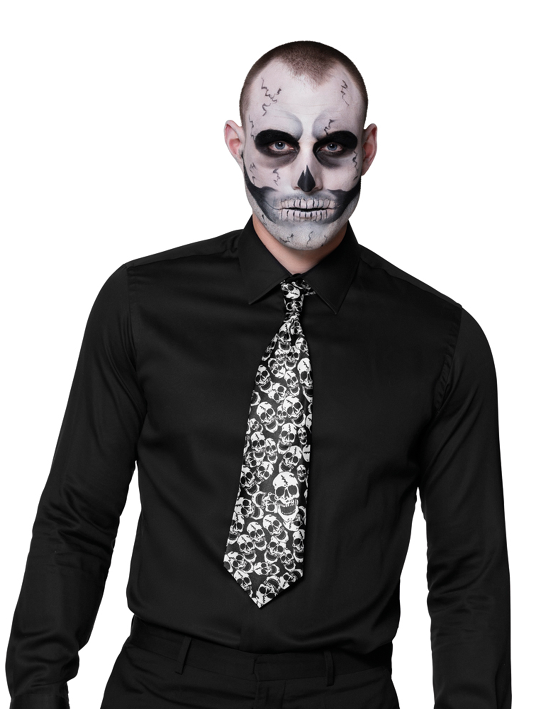 Cravate tête de mort adulte Halloween