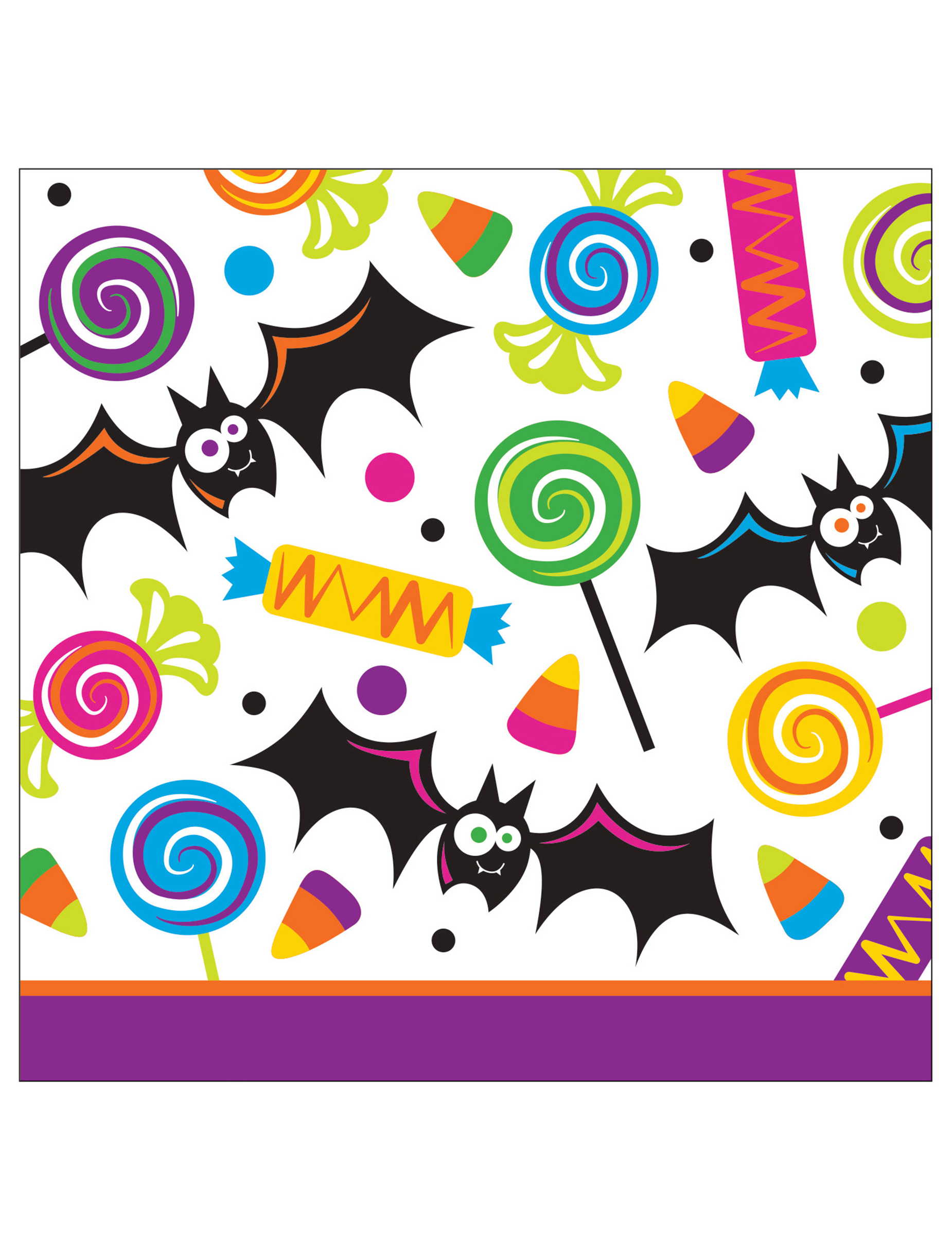 16 Petites serviettesen papier Trick or Treat Halloween 25 cm