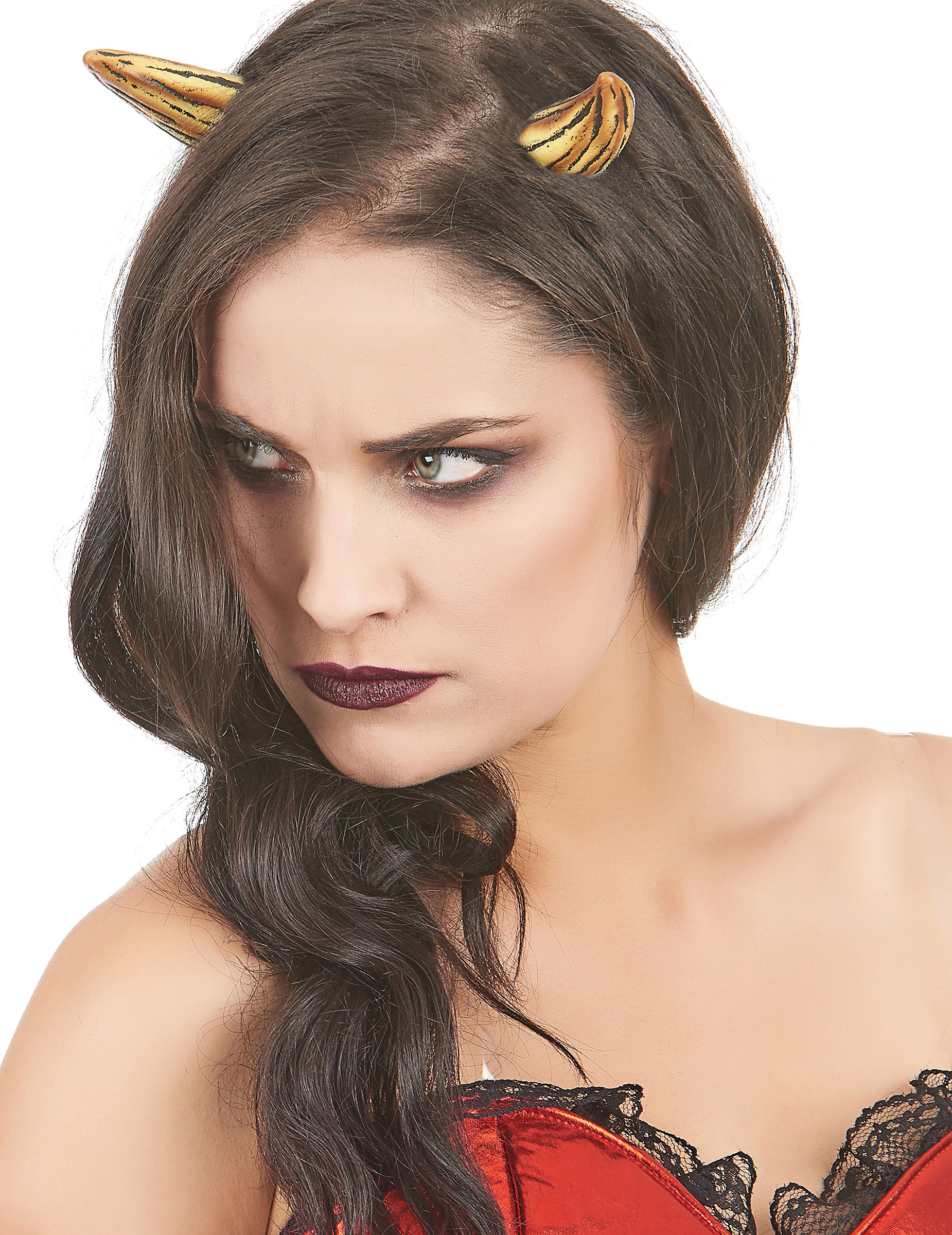 Paire de cornes de diable en latex adulte luxe