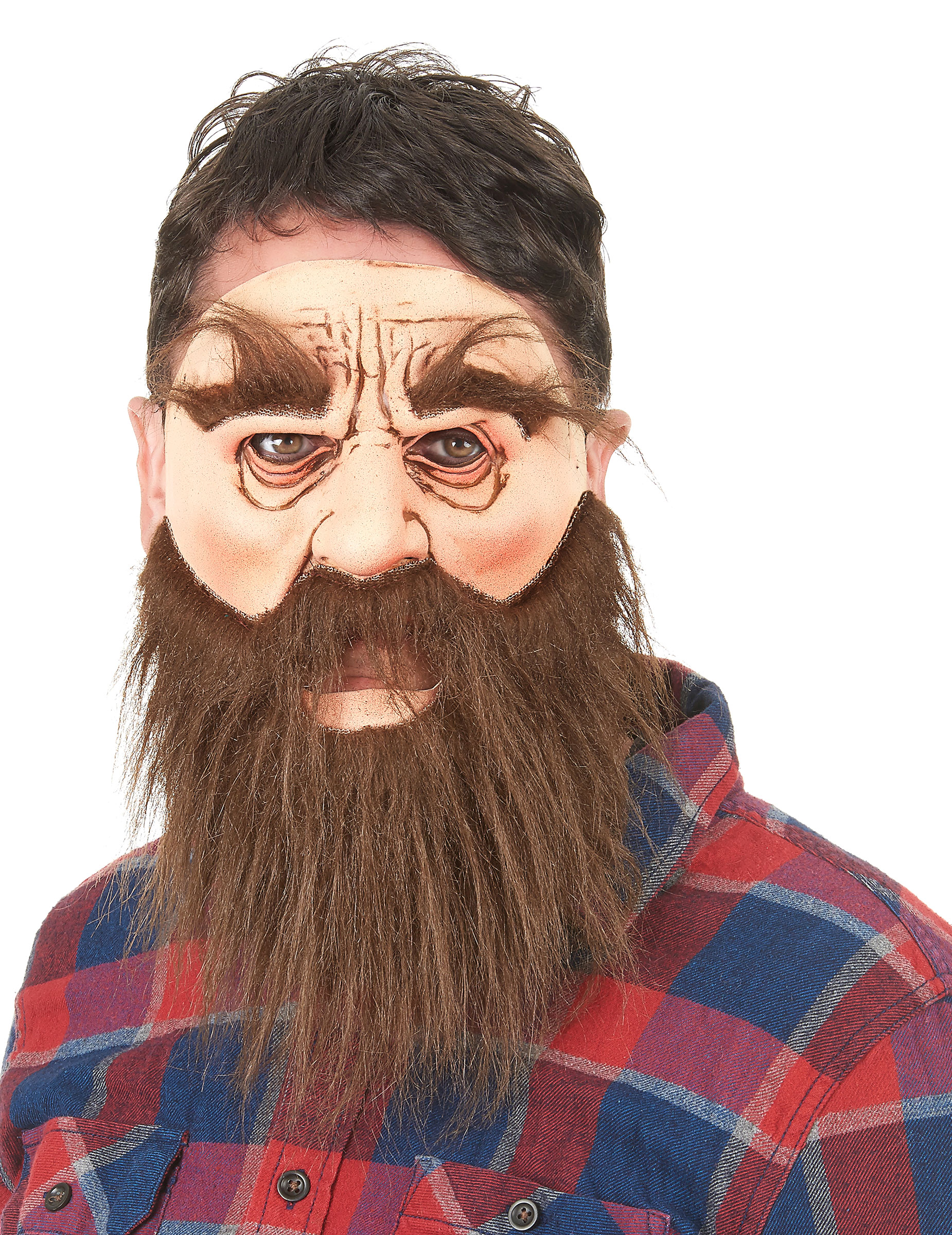 Masque latex homme barbu adulte