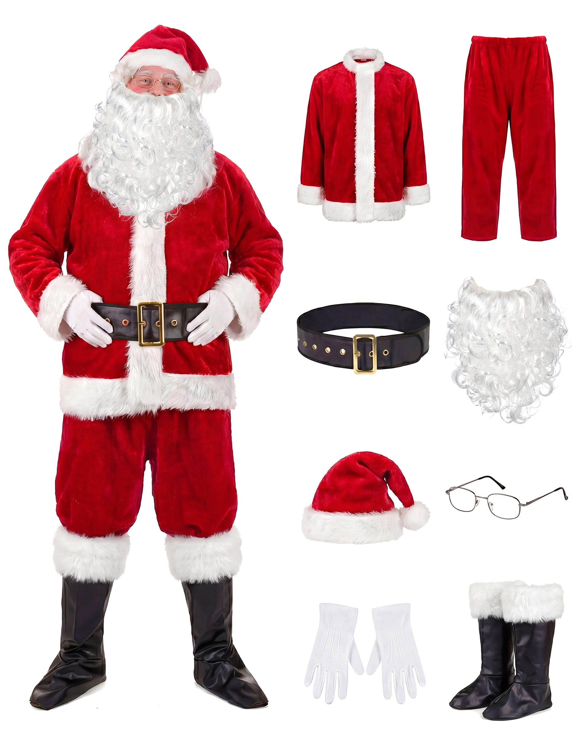 Déguisement complet Père Noël effet fourrure adulte