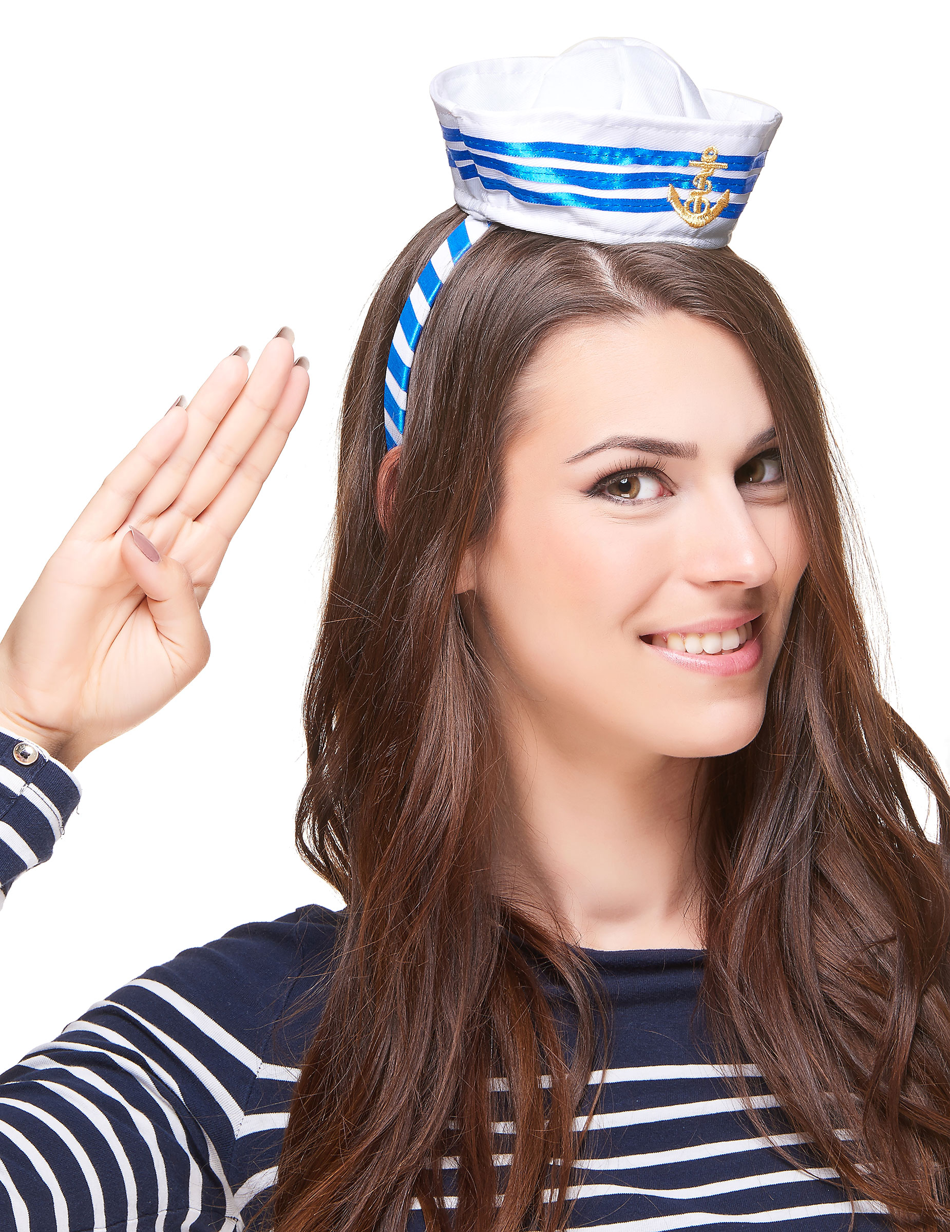 Serre-tête mini chapeau marin adulte