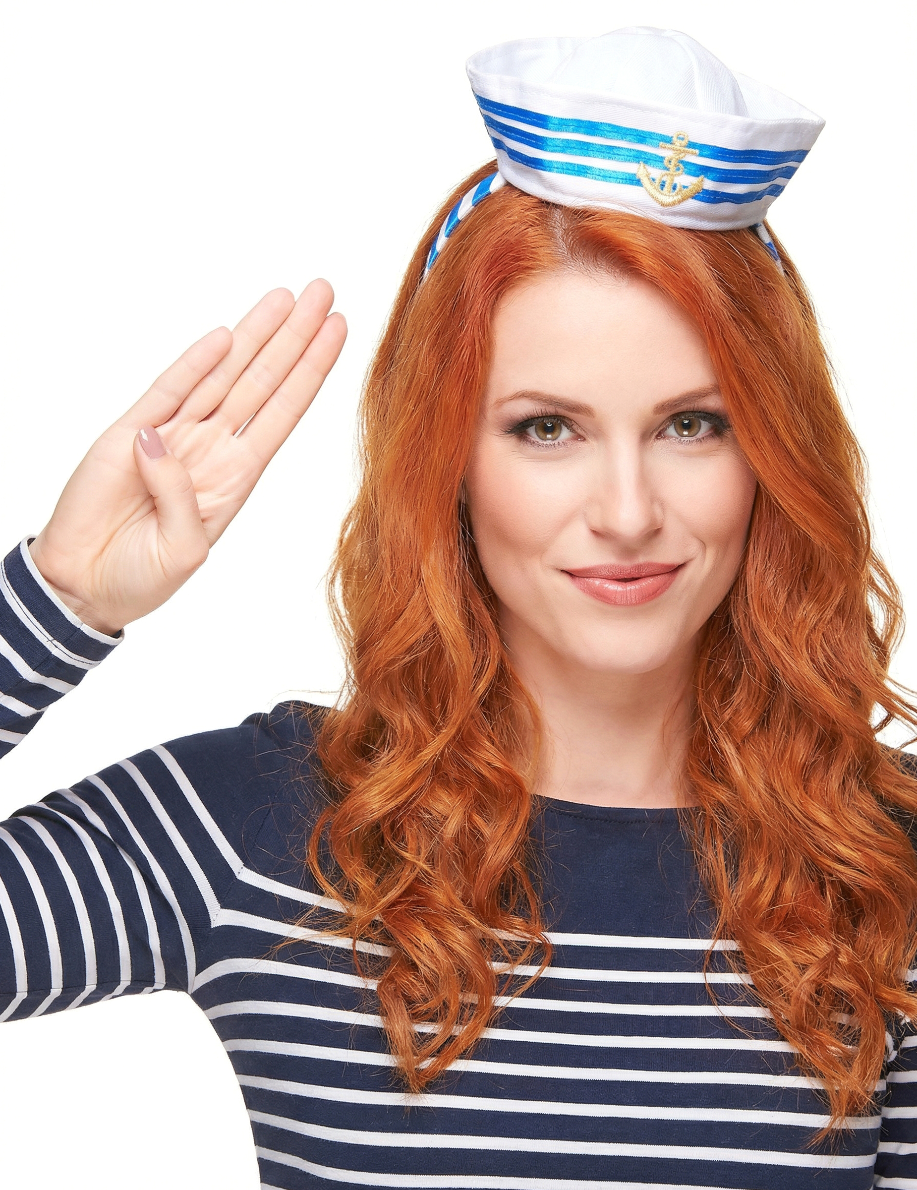 Serre-tête mini chapeau marin adulte
