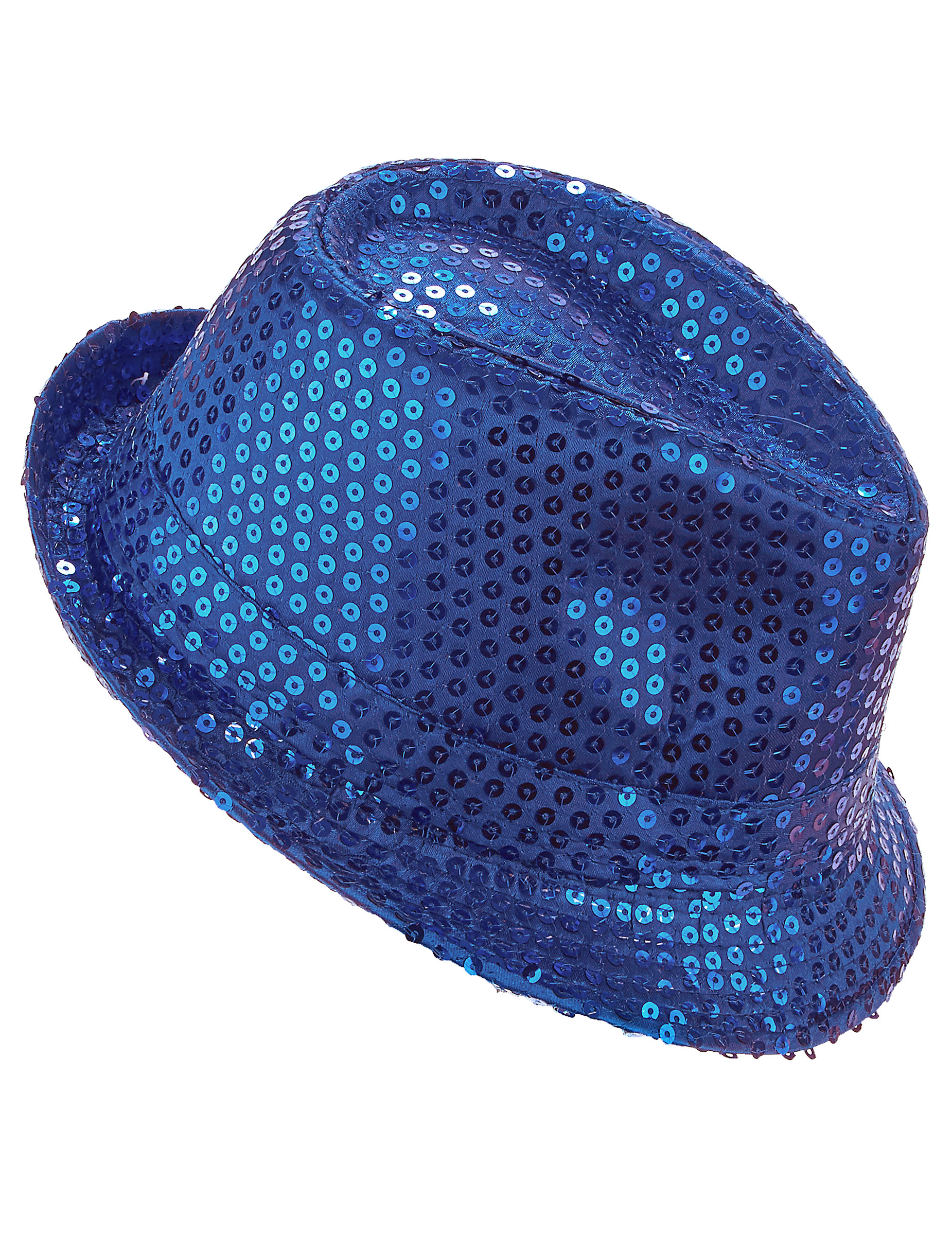 Chapeau borsalino à sequins bleu foncé adulte