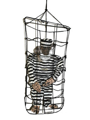 Décoration à suspendre prisonnier en cage 1 m Halloween