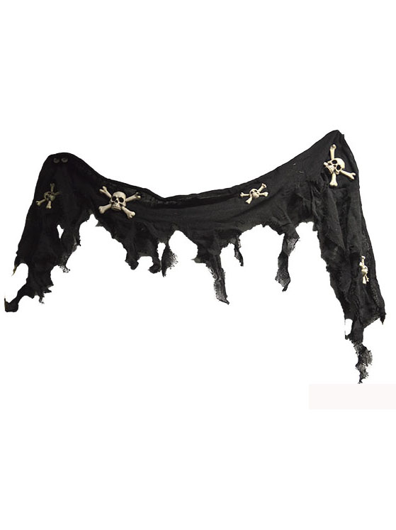 Drap noir avec squelettes 160 cm Halloween