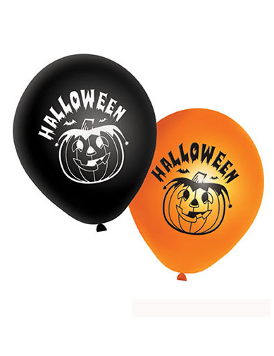 20 Ballons oranges et noirs citrouilles Halloween
