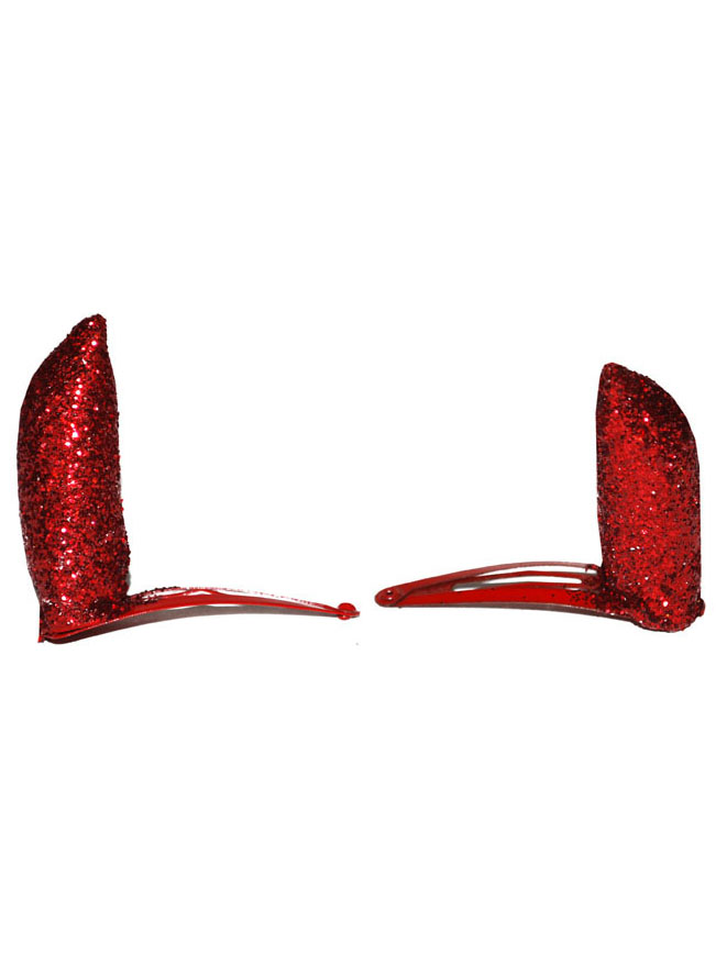 Mini cornes pailletées rouges adulte Halloween