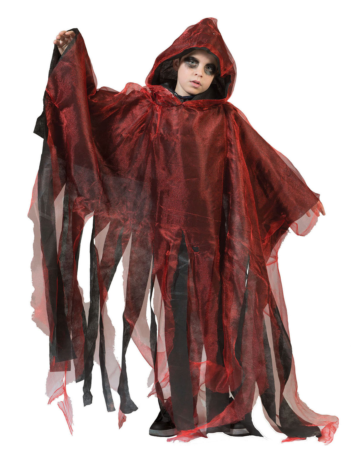 Cape rouge et noire enfant Halloween