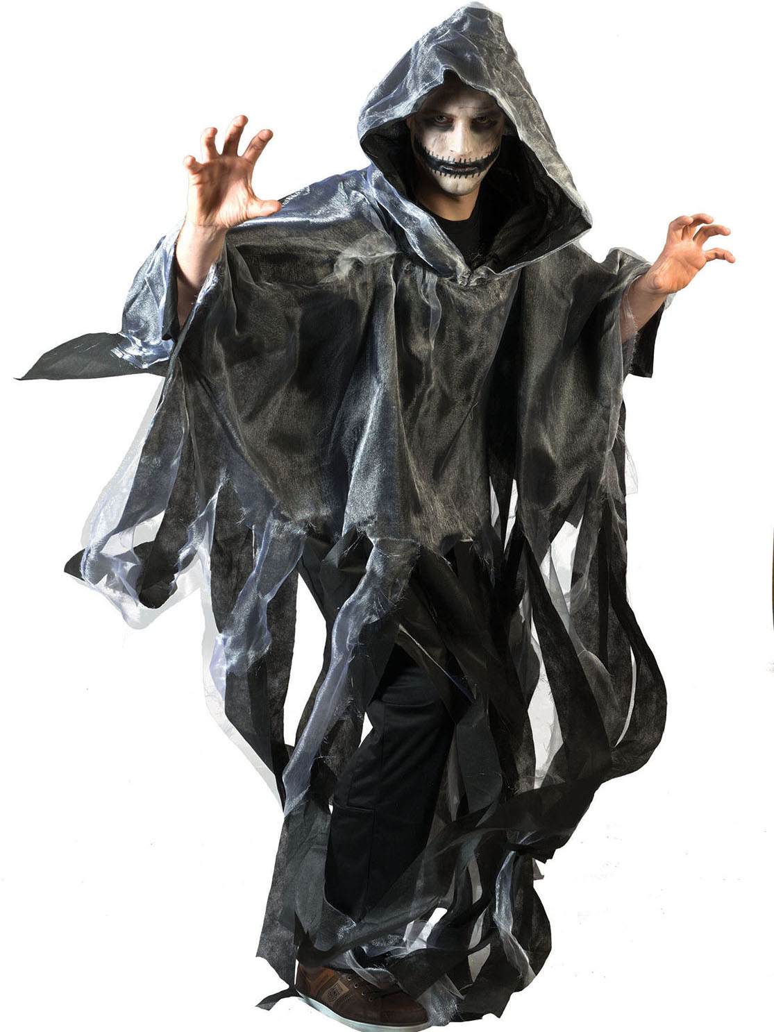 Cape blanche et noire adulte Halloween