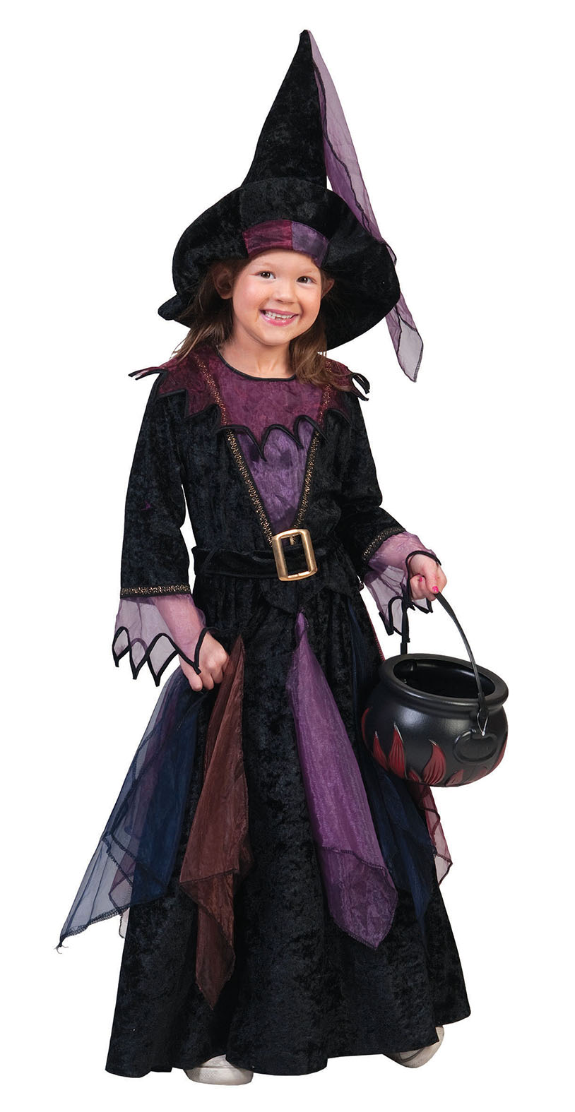 Déguisement sorciere des bois velours fille Halloween