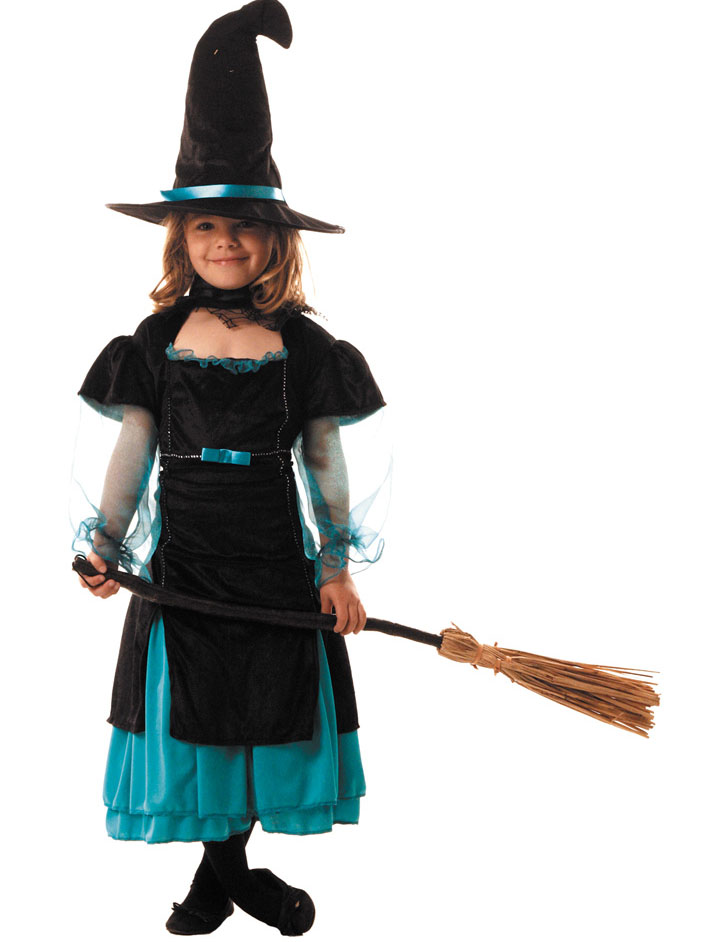 Déguisement sorcière turquoise fille Halloween