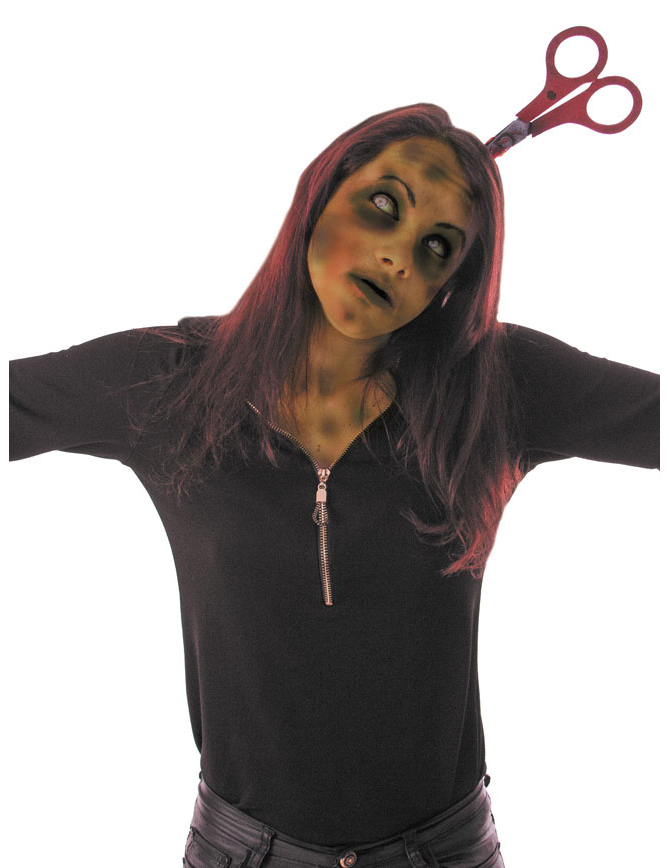 Serre-tête ciseaux ensanglantés adulte Halloween