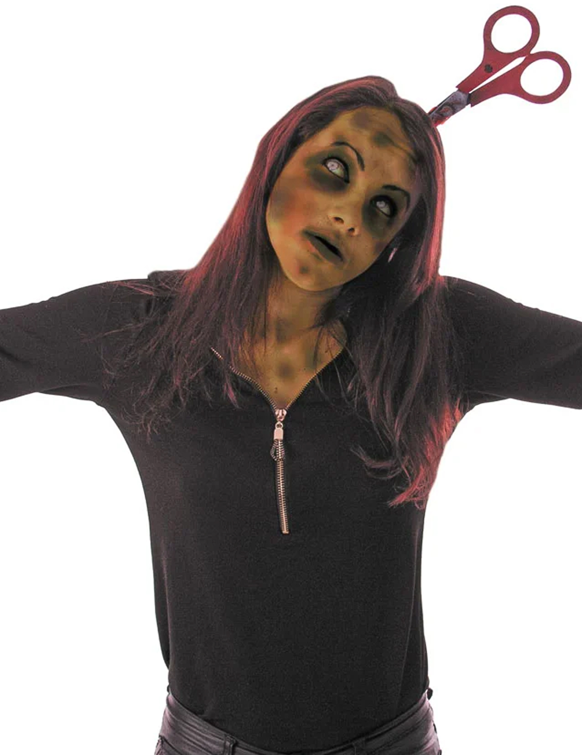 Serre-tête ciseaux ensanglantés adulte Halloween