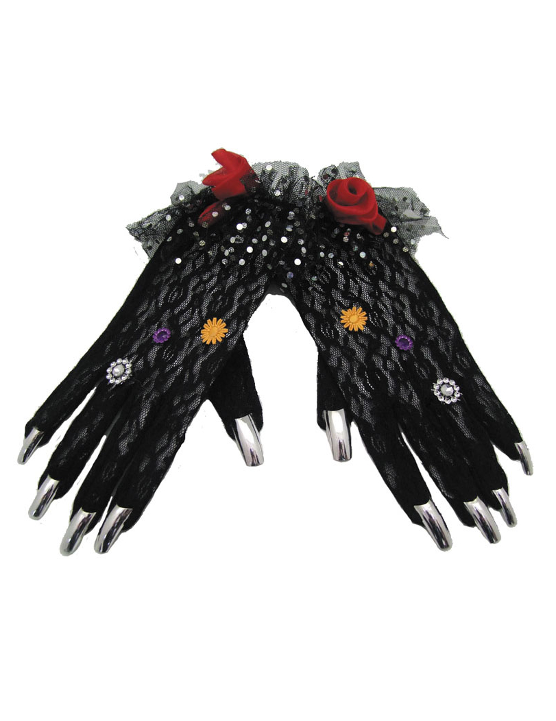 Gants dentelle femme Dia de los muertos