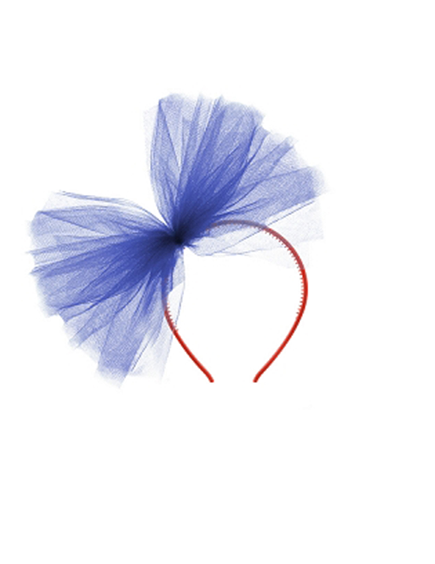 Serre-tête noeud en tulle bleu marine femme