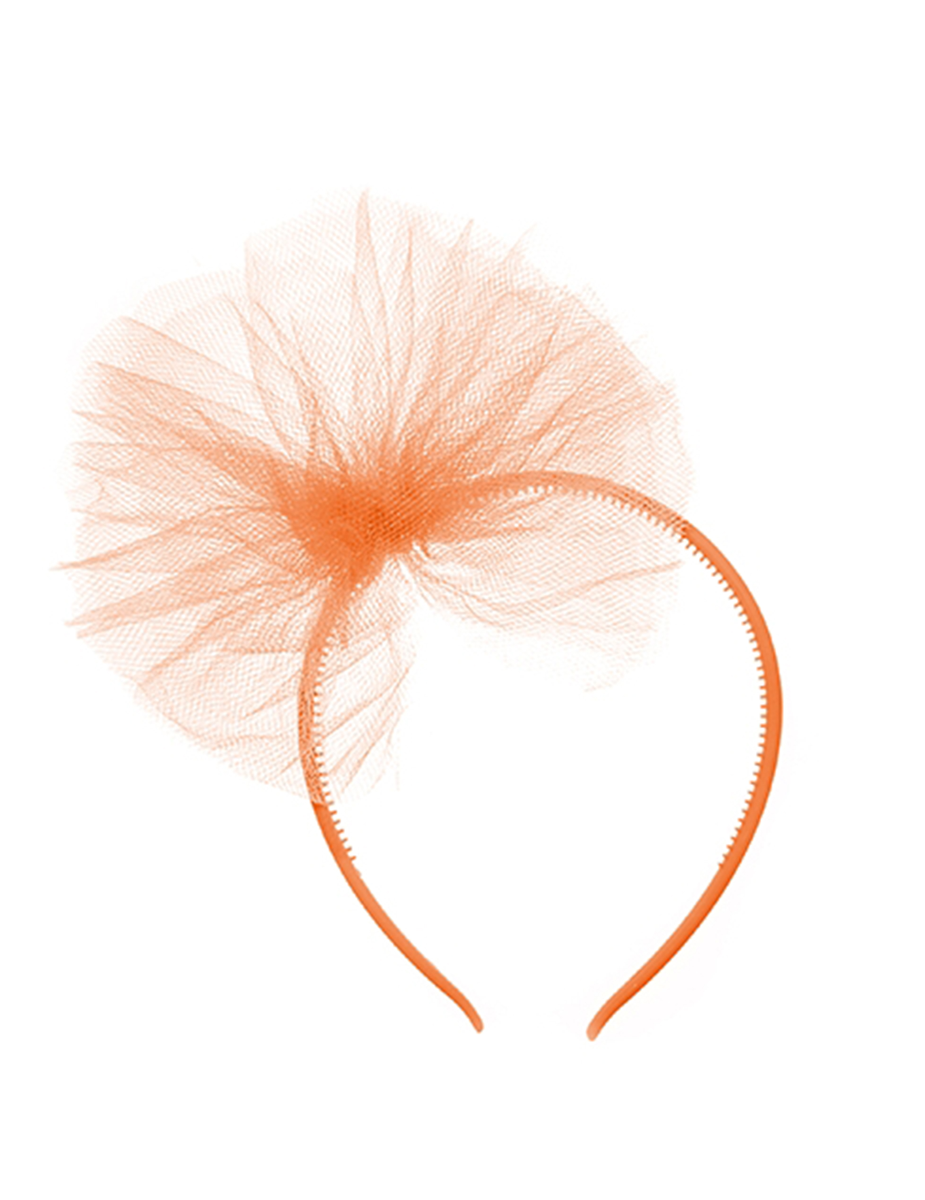 Serre-tête noeud en tulle orange fille