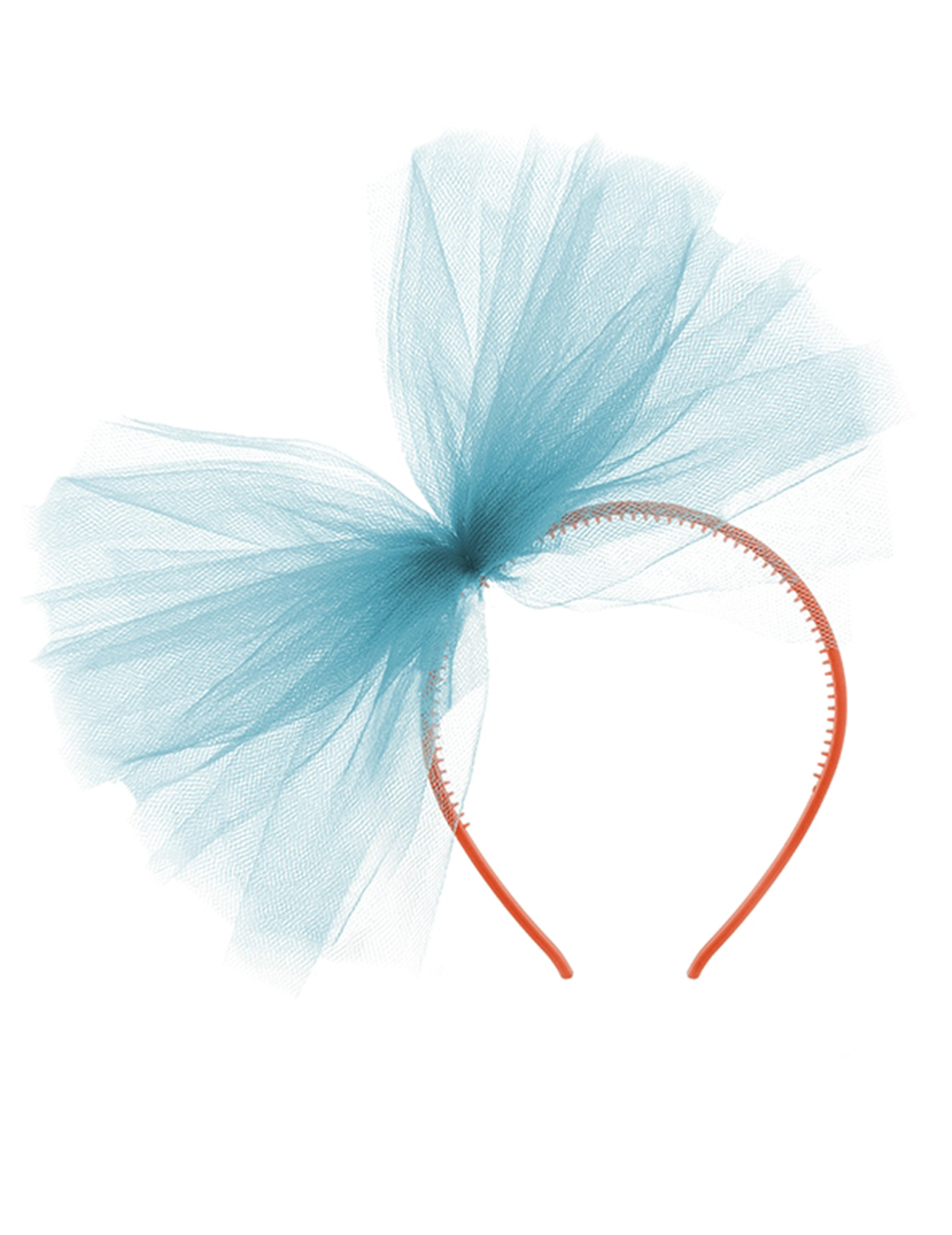 Serre-tête n ud en tulle turquoise