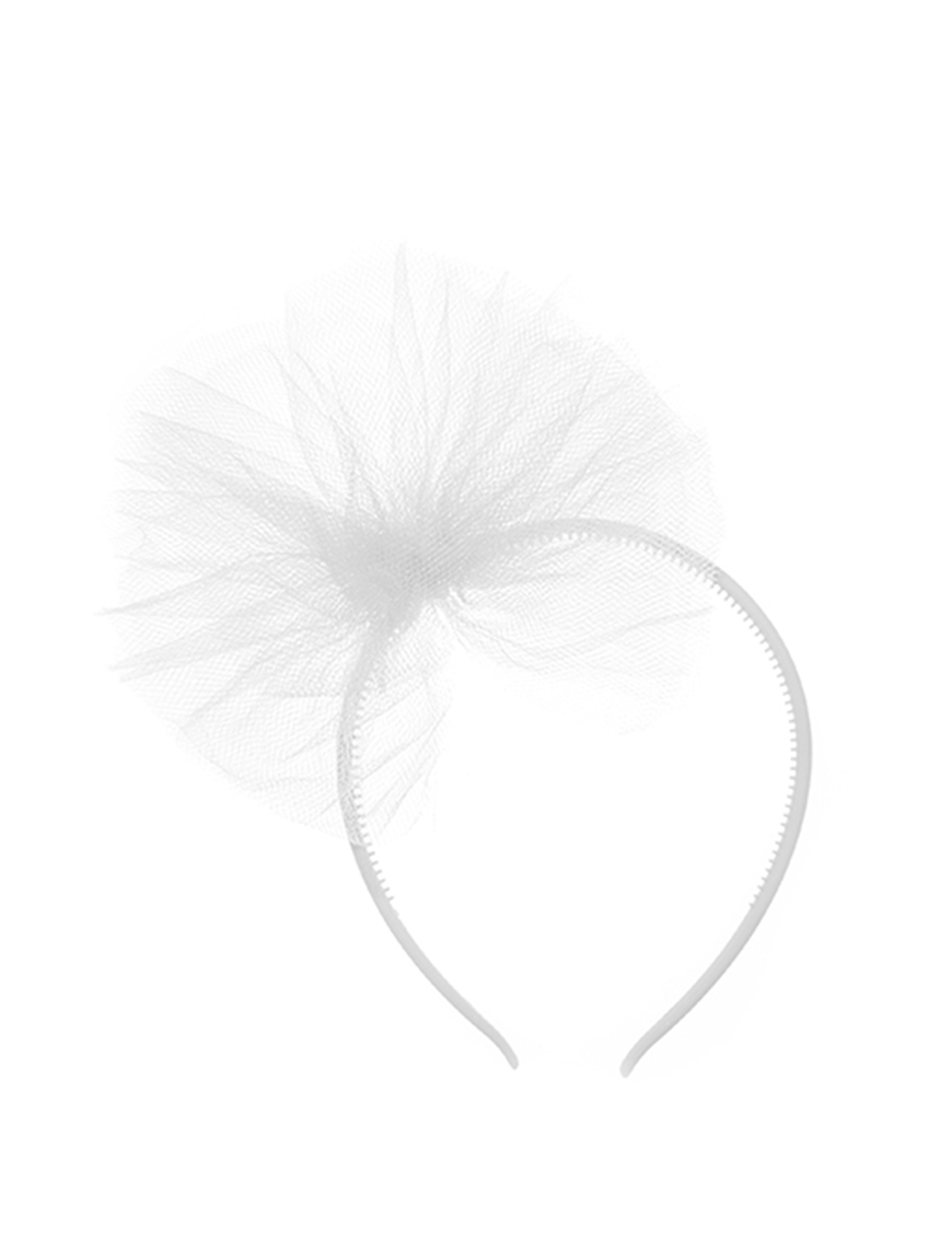 Serre-tête noeud en tulle blanc fille