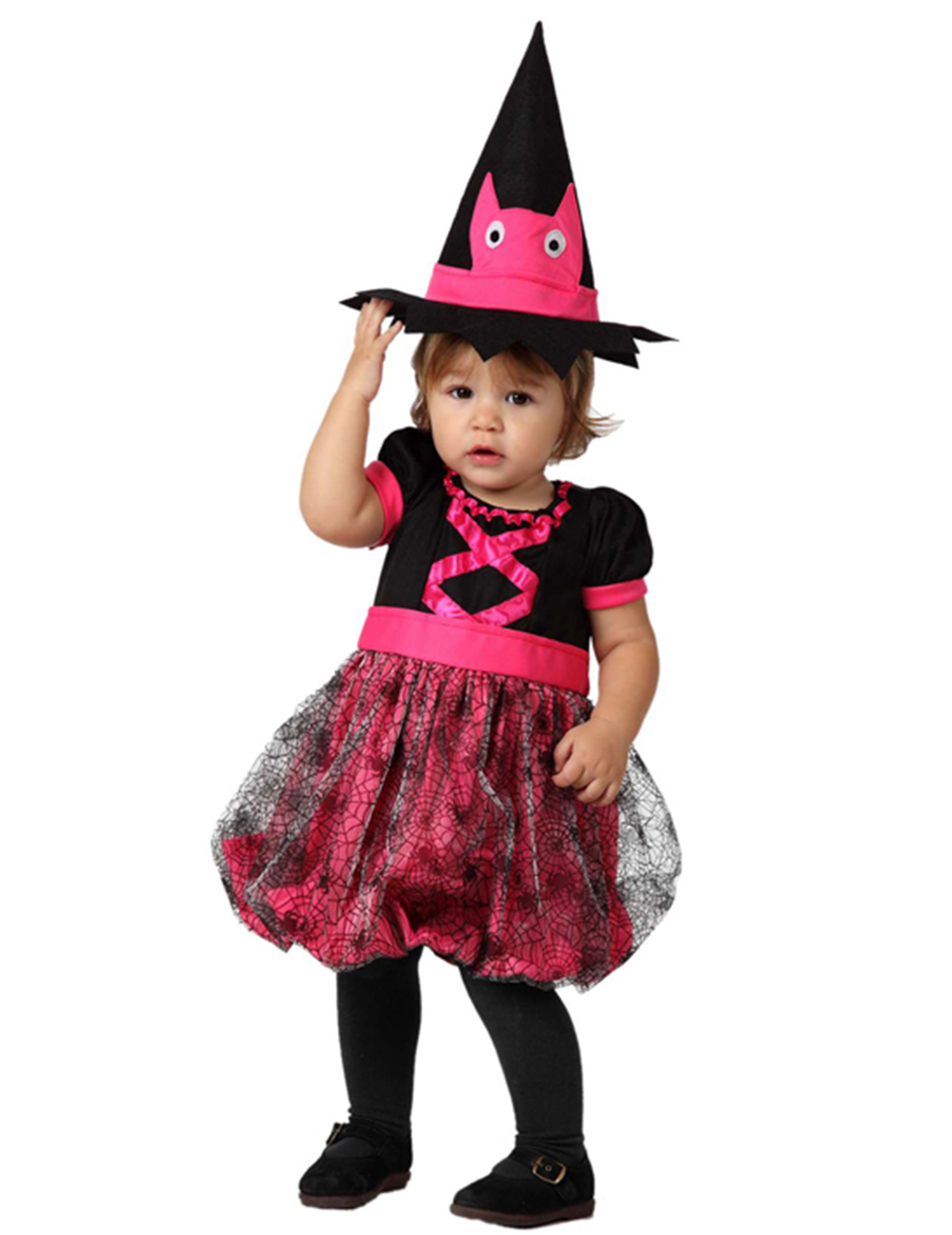 Déguisement bébé sorcière rose Halloween