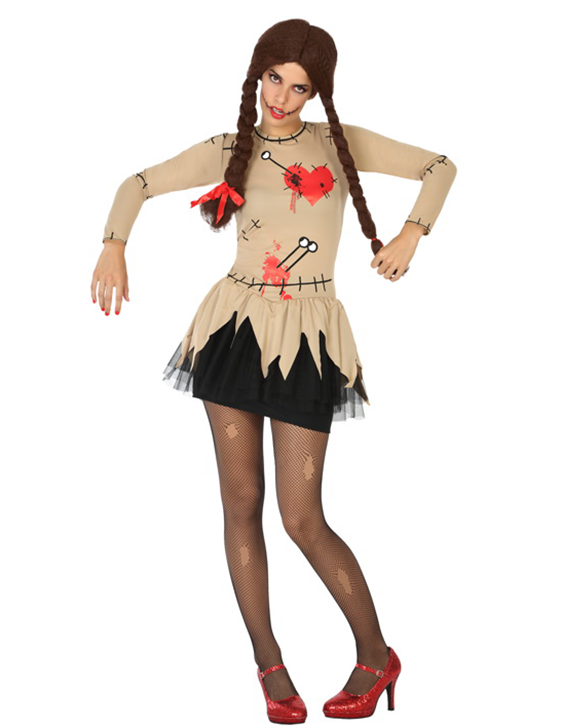 Déguisement poupée vaudou beige femme