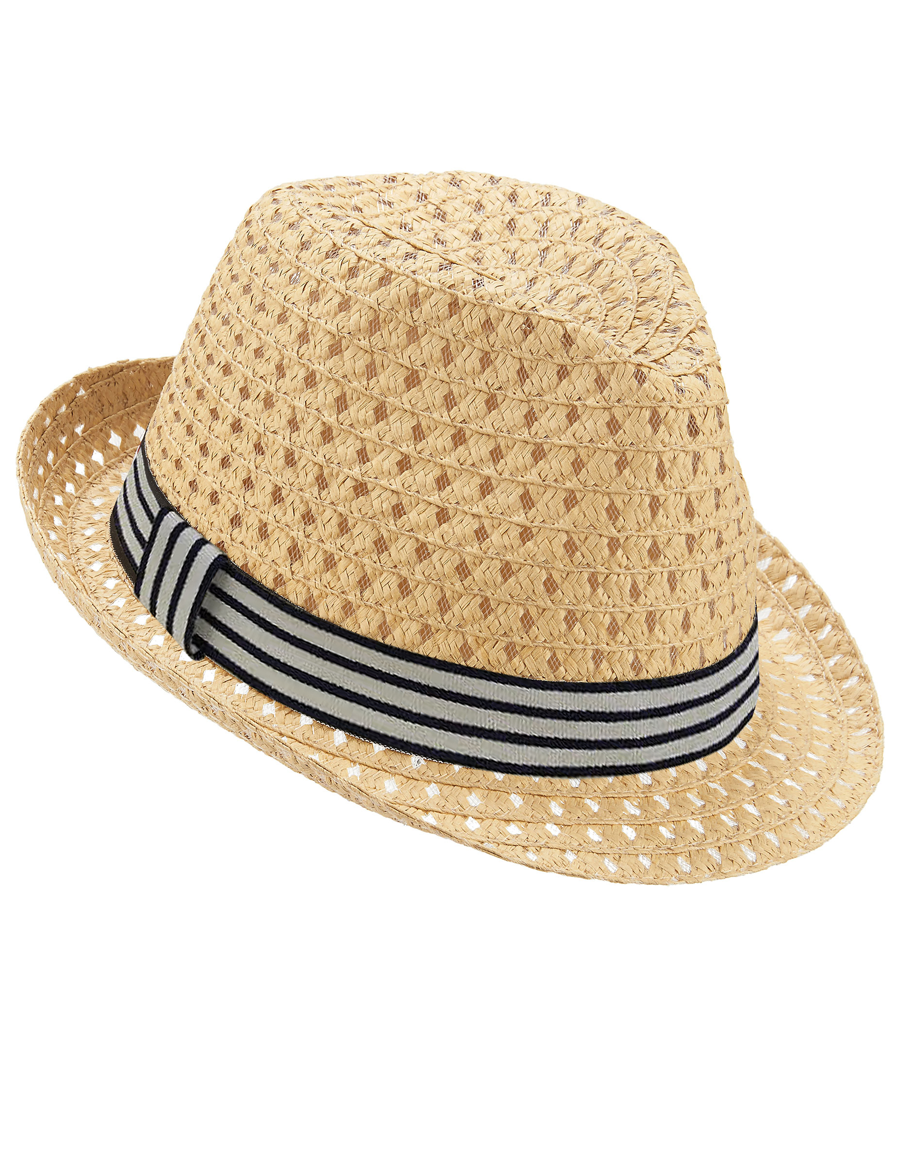 Chapeau borsalino ajouré avec bande bicolore adulte