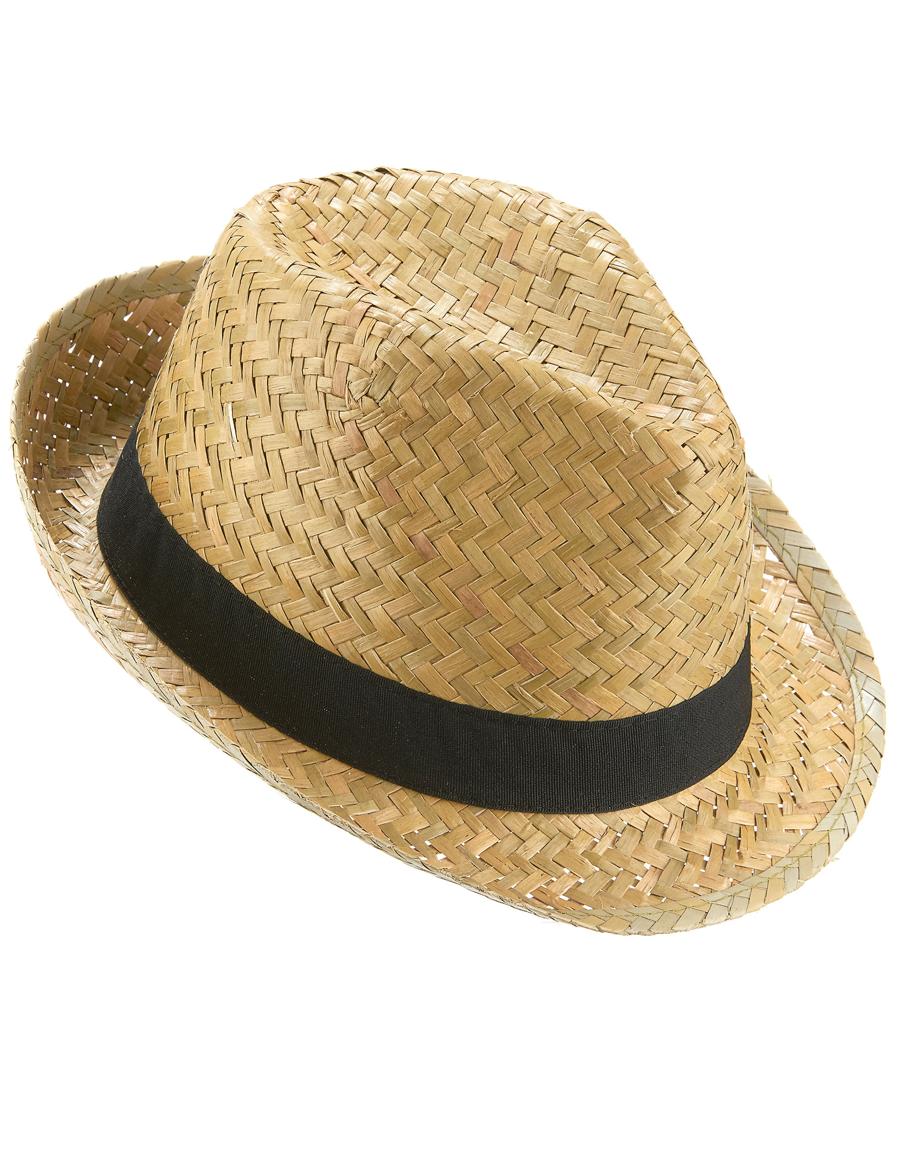 Chapeau borsalino en paille et bande noire adulte