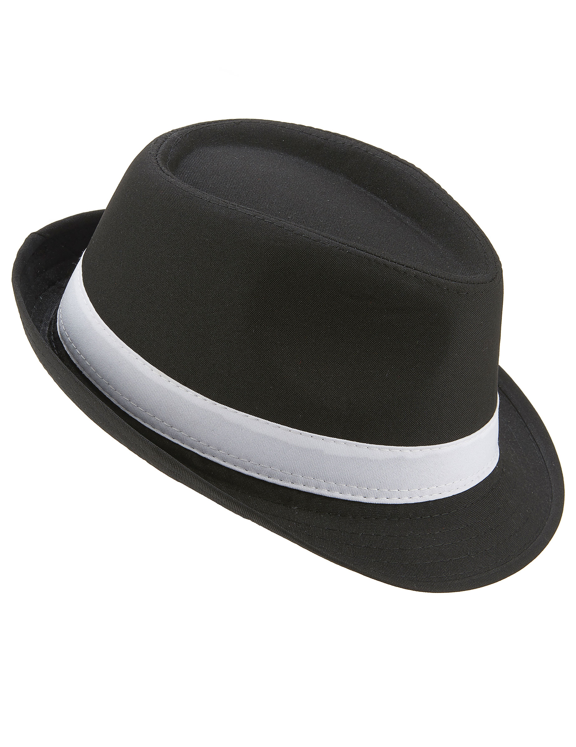 Chapeau borsalino noir luxebande blanche adulte