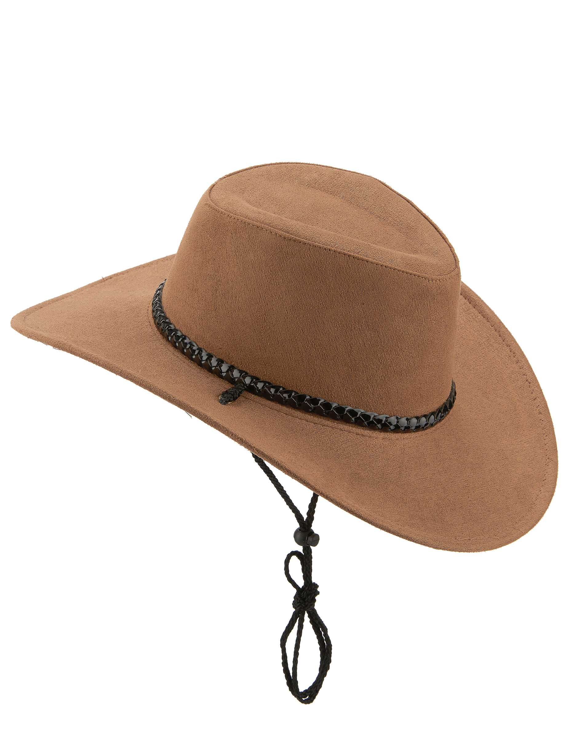 Chapeau cowboy luxe marron en suede adulte
