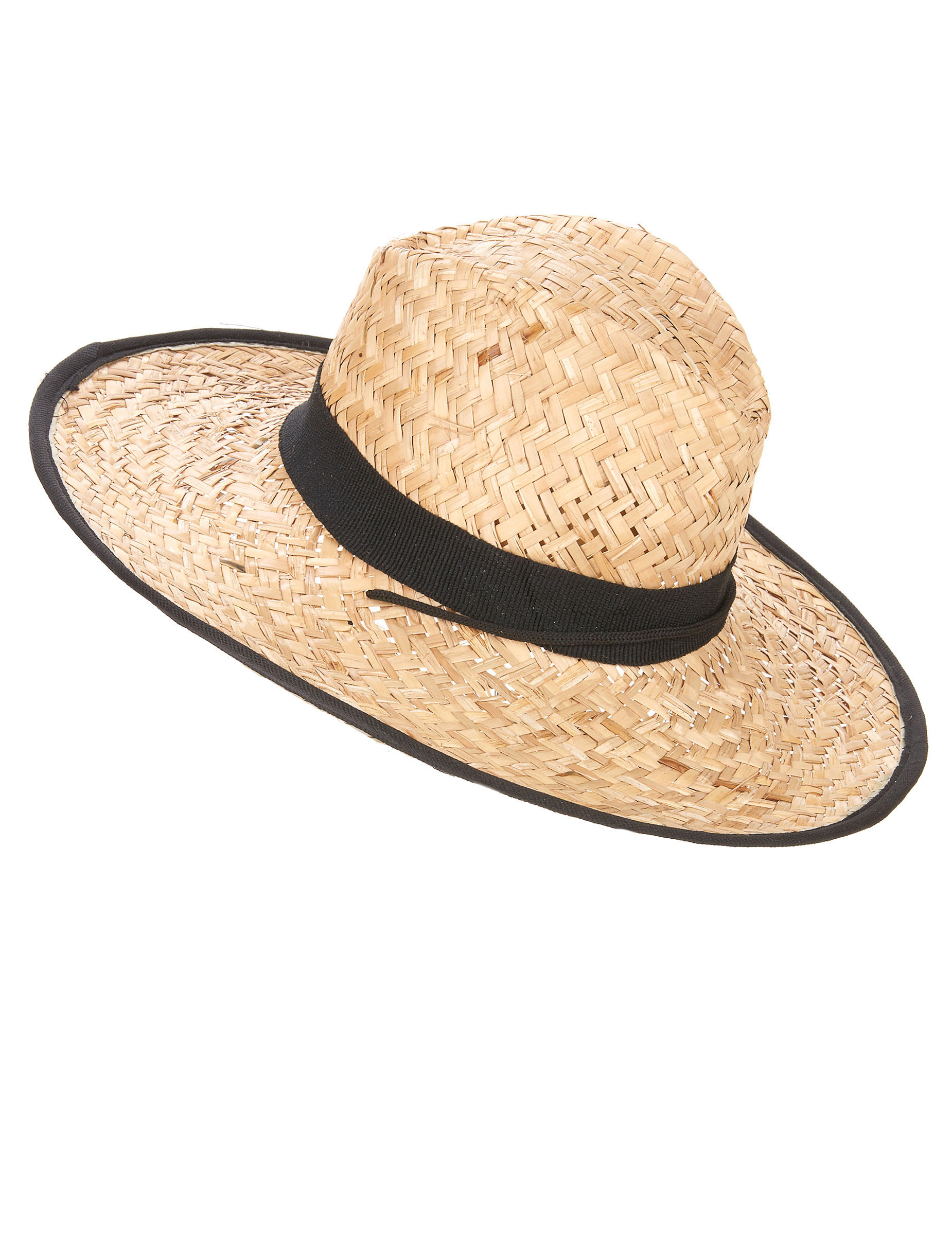 Chapeau Cowboy avec bande et rebord noirs adulte