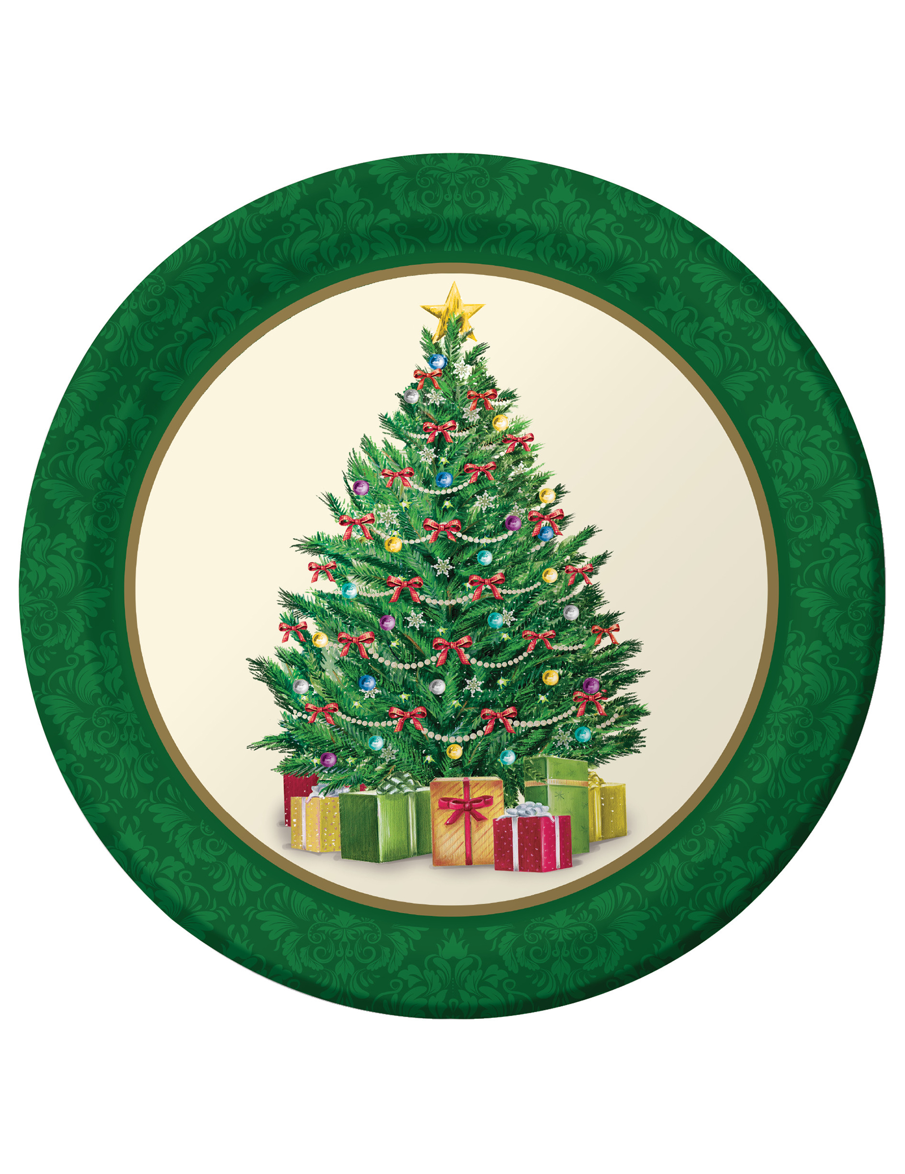 8 Assiettes Sapin de Noël 23 cm