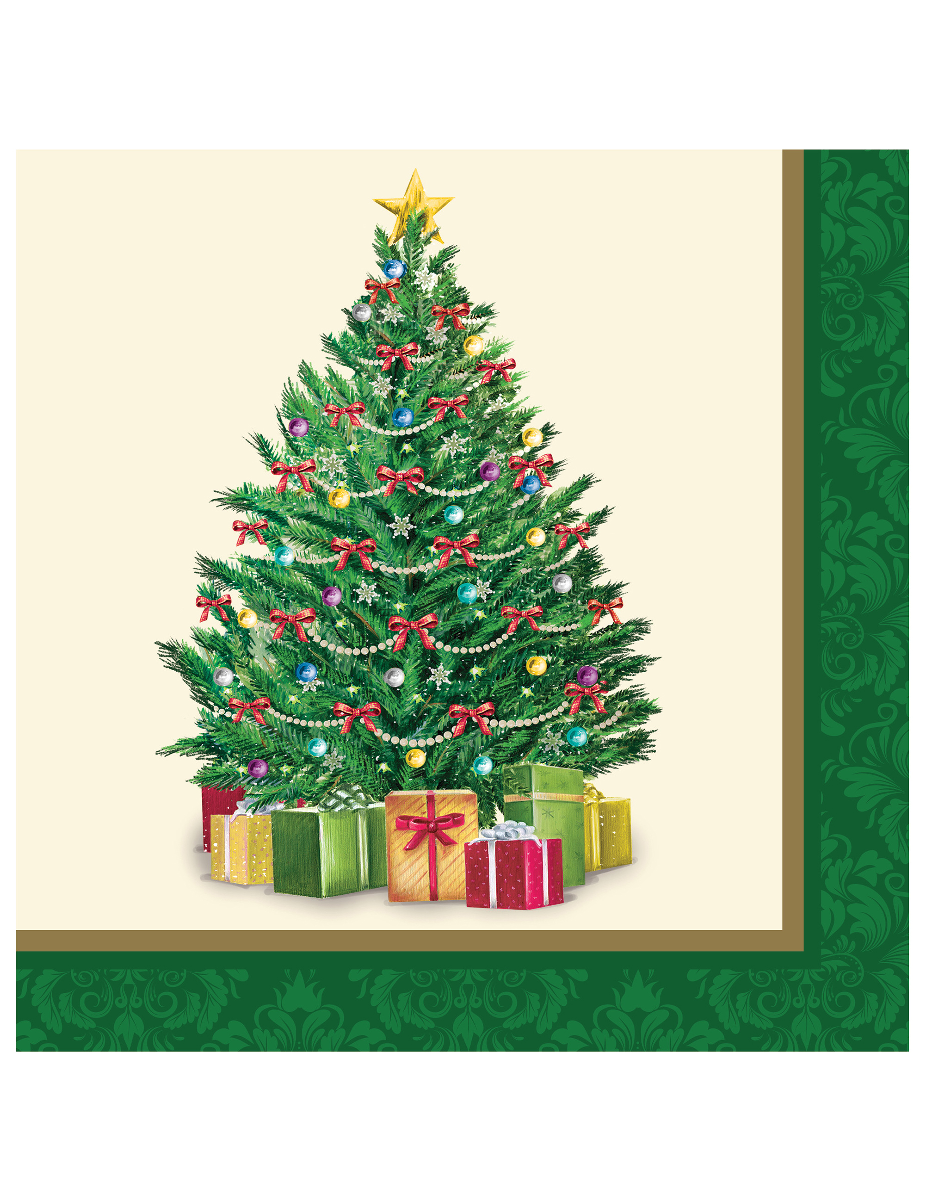 16 Serviettes en papier Sapin de Noël 33 cm