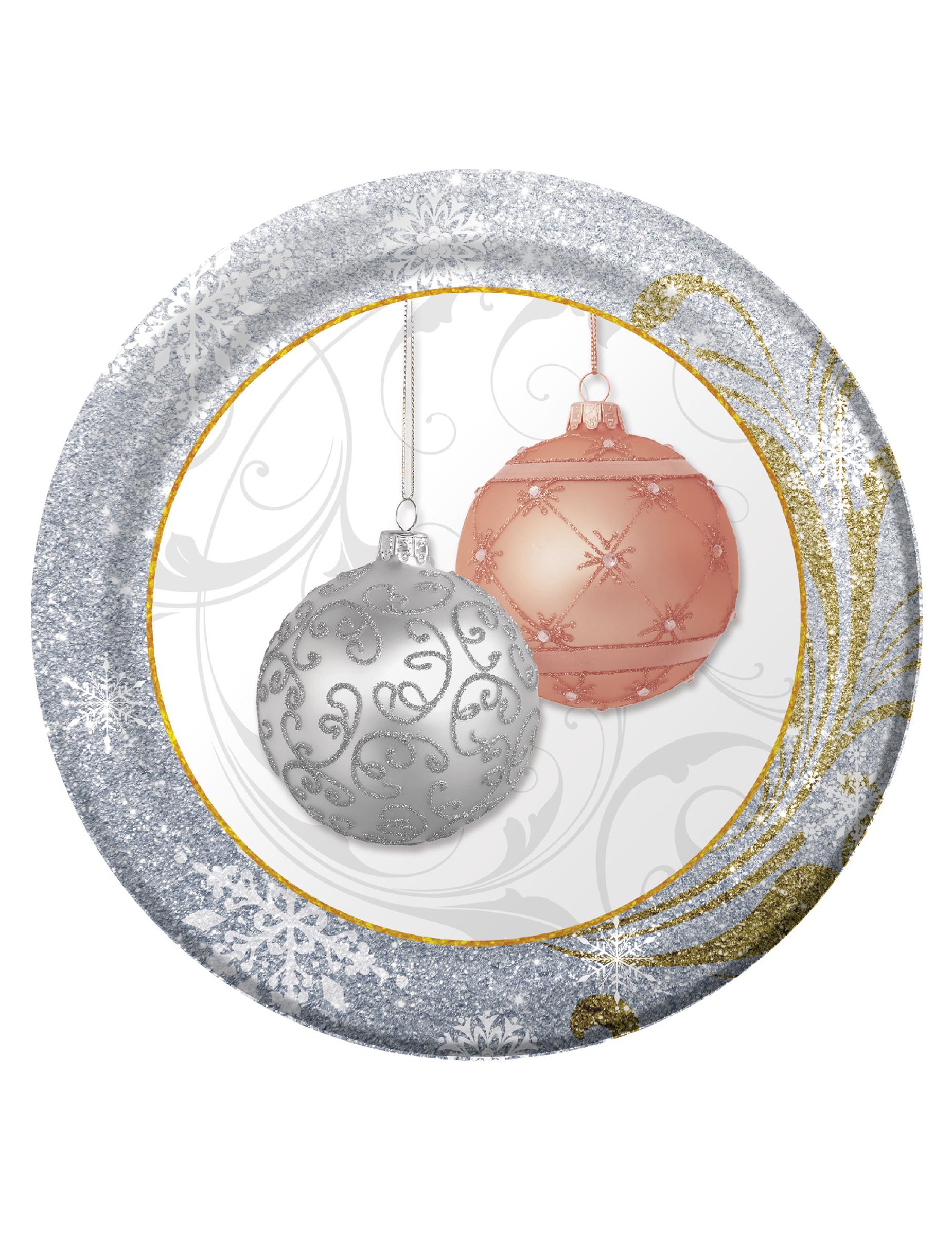 8 Petites assiettes Paillettes de Noël