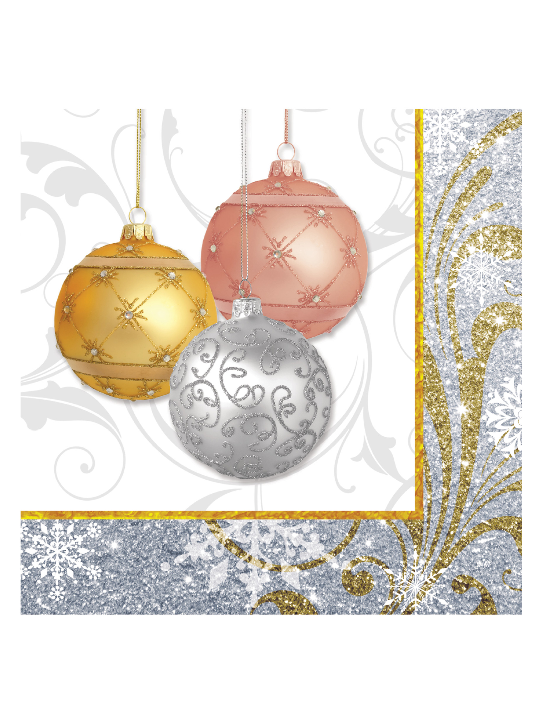 16 Serviettes en papier Paillettes de Noël
