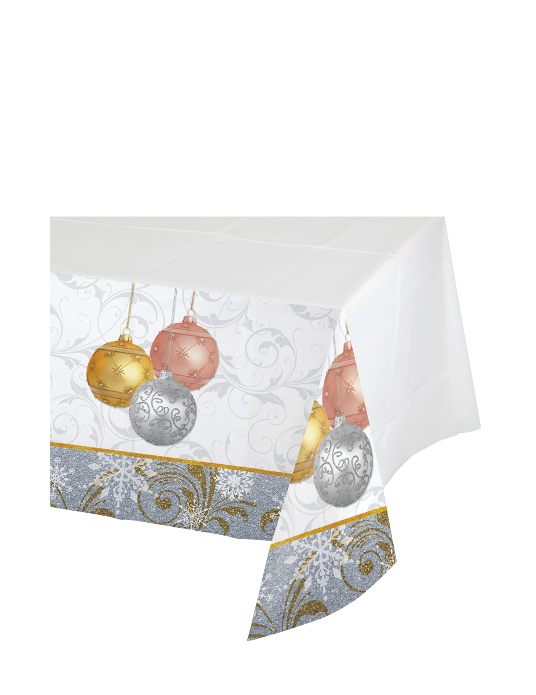 Nappe en plastique Paillettes de Noël 137 x 259 cm