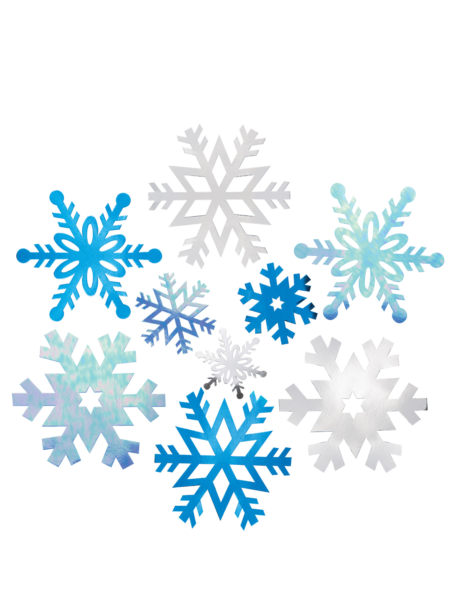 12 Décorations en carton Flocons de Noël 28, 21 et 15 cm