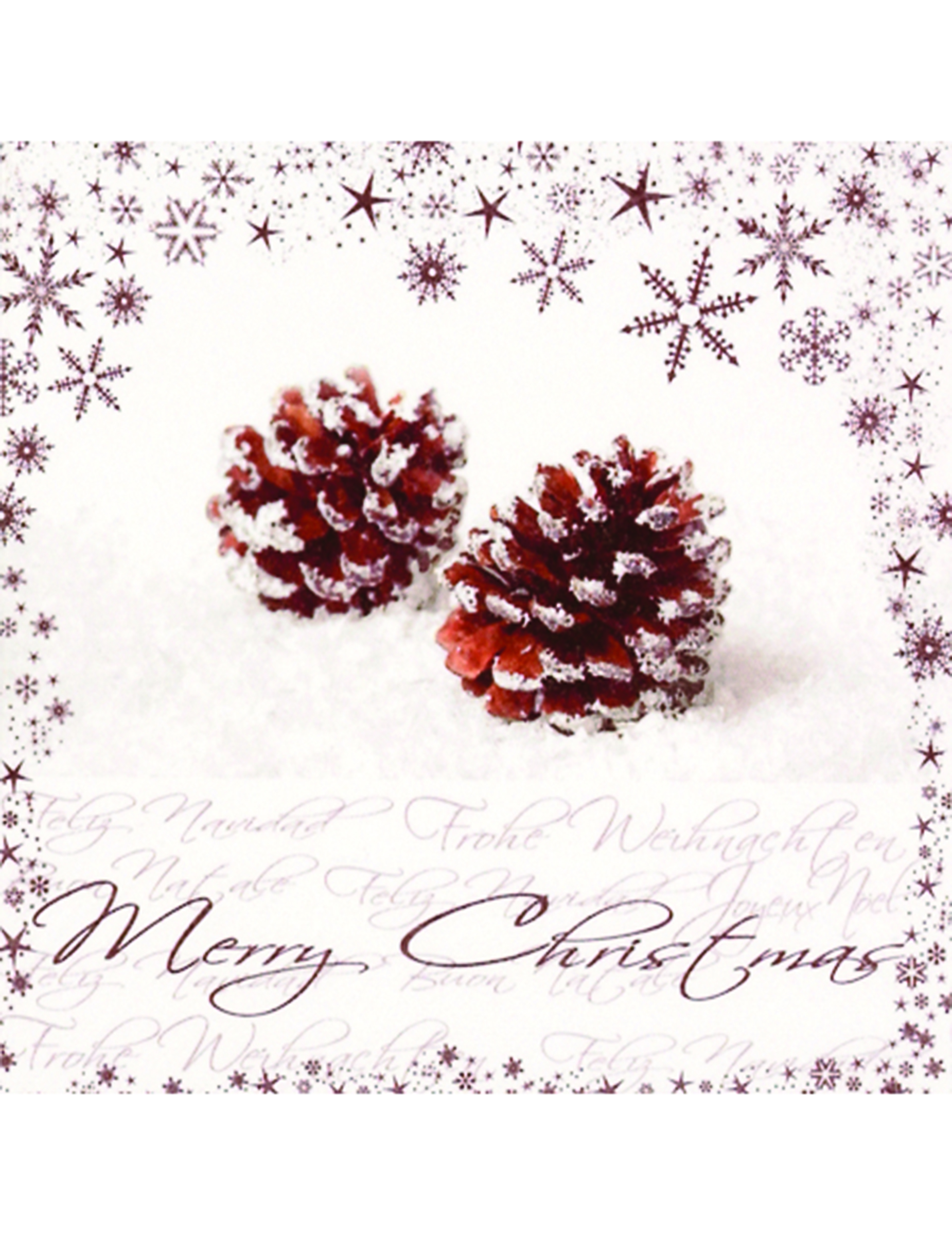20 Serviettes en papier Noël nature