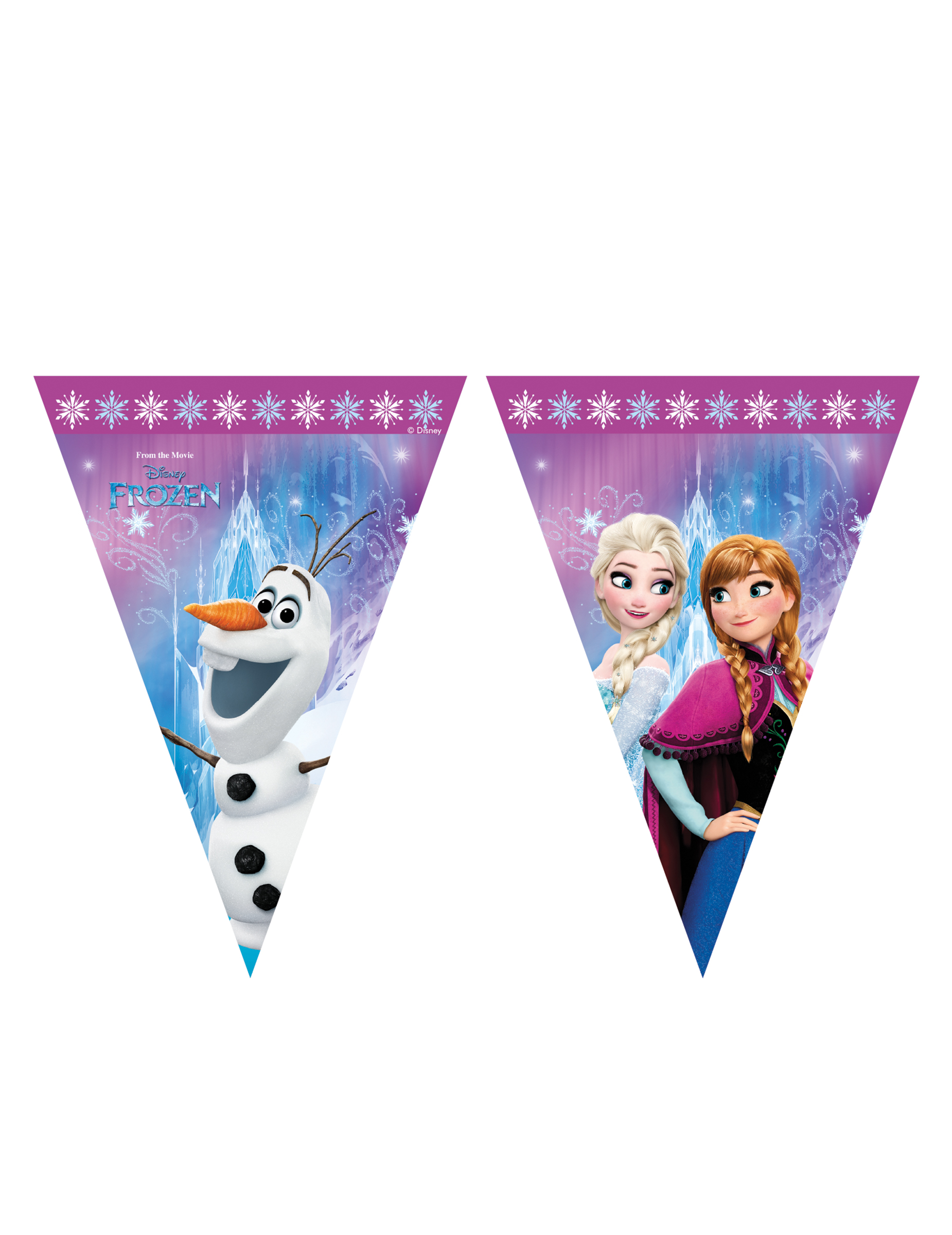 Guirlande fanions en plastique La Reine des Neiges Flocon 2.3 m