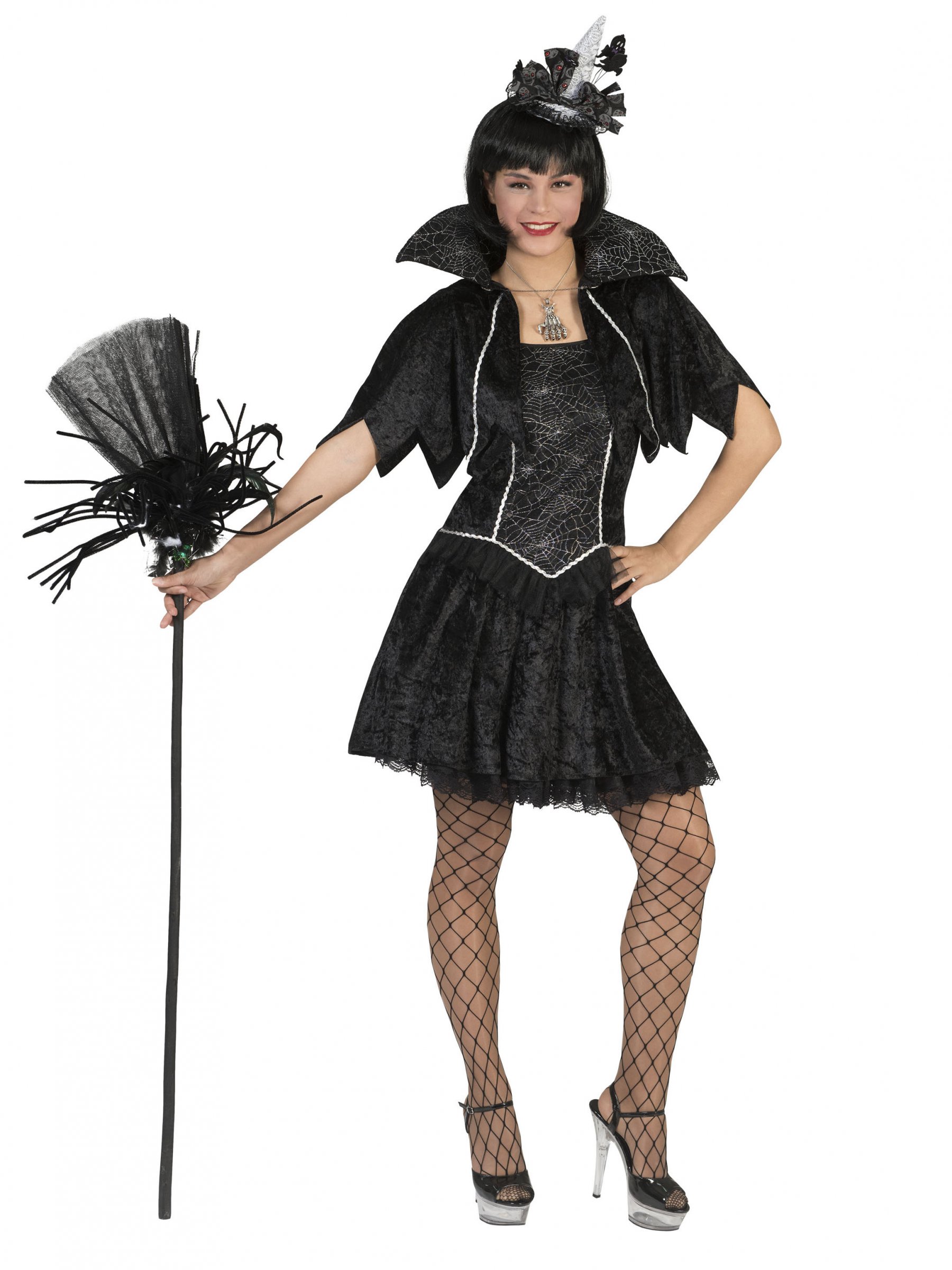 Déguisement sorcière araignée noire femme Halloween