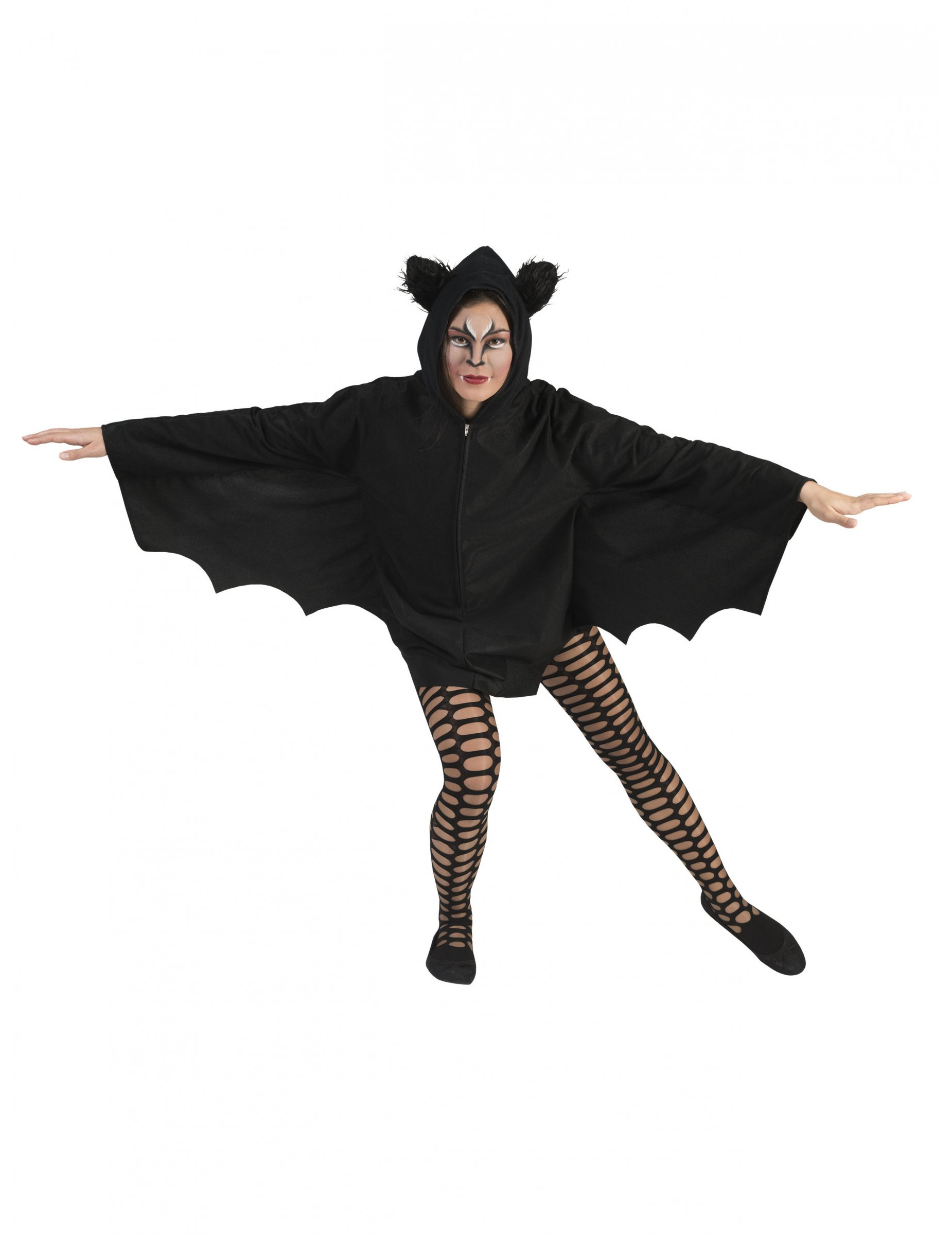 Cape chauve-souris noire femme Halloween