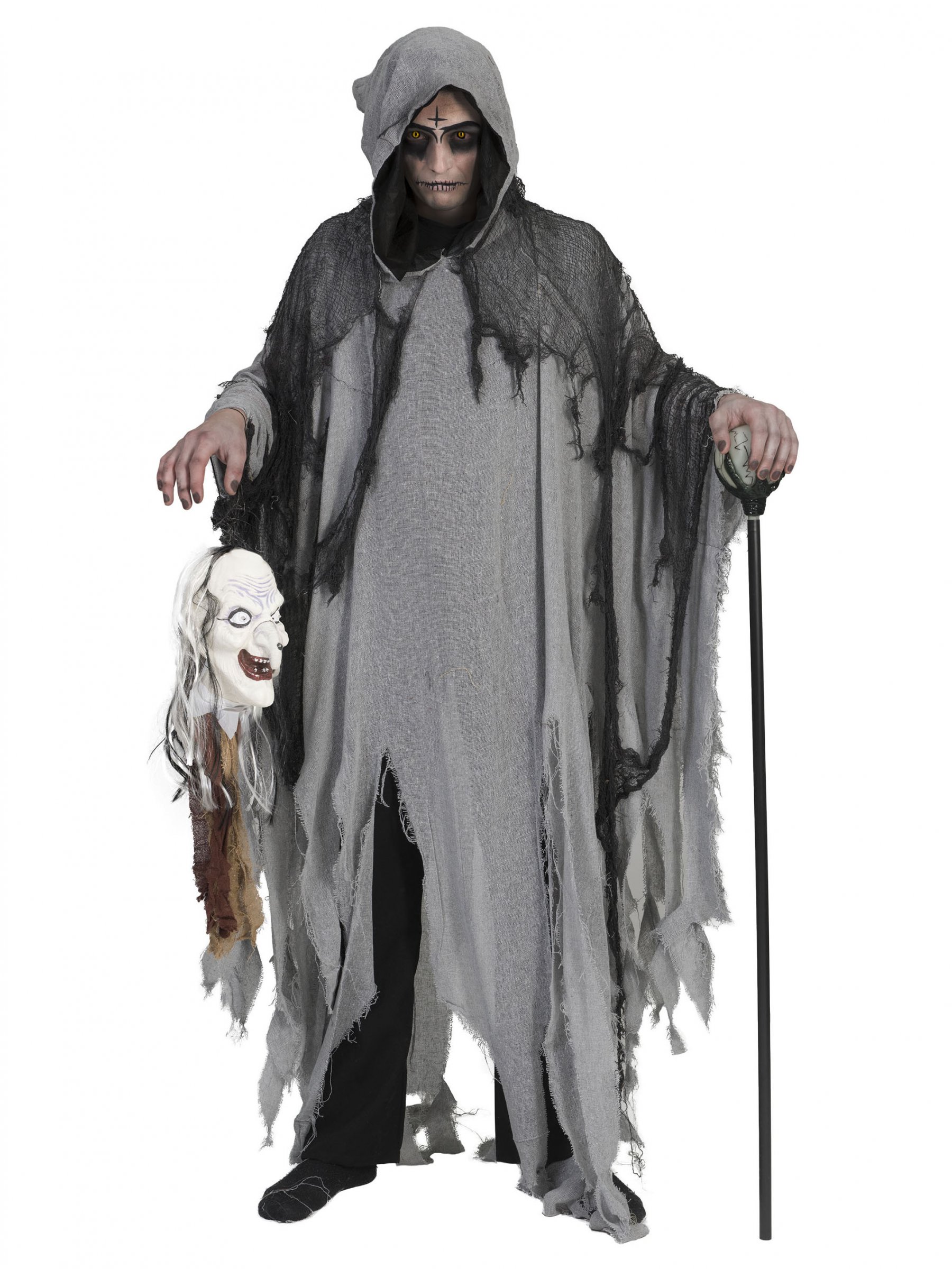 Déguisement ange des ténèbres grise et noire adulte Halloween
